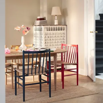 J80 체어 - Steel blue beech-paper cord - FDB Møbler