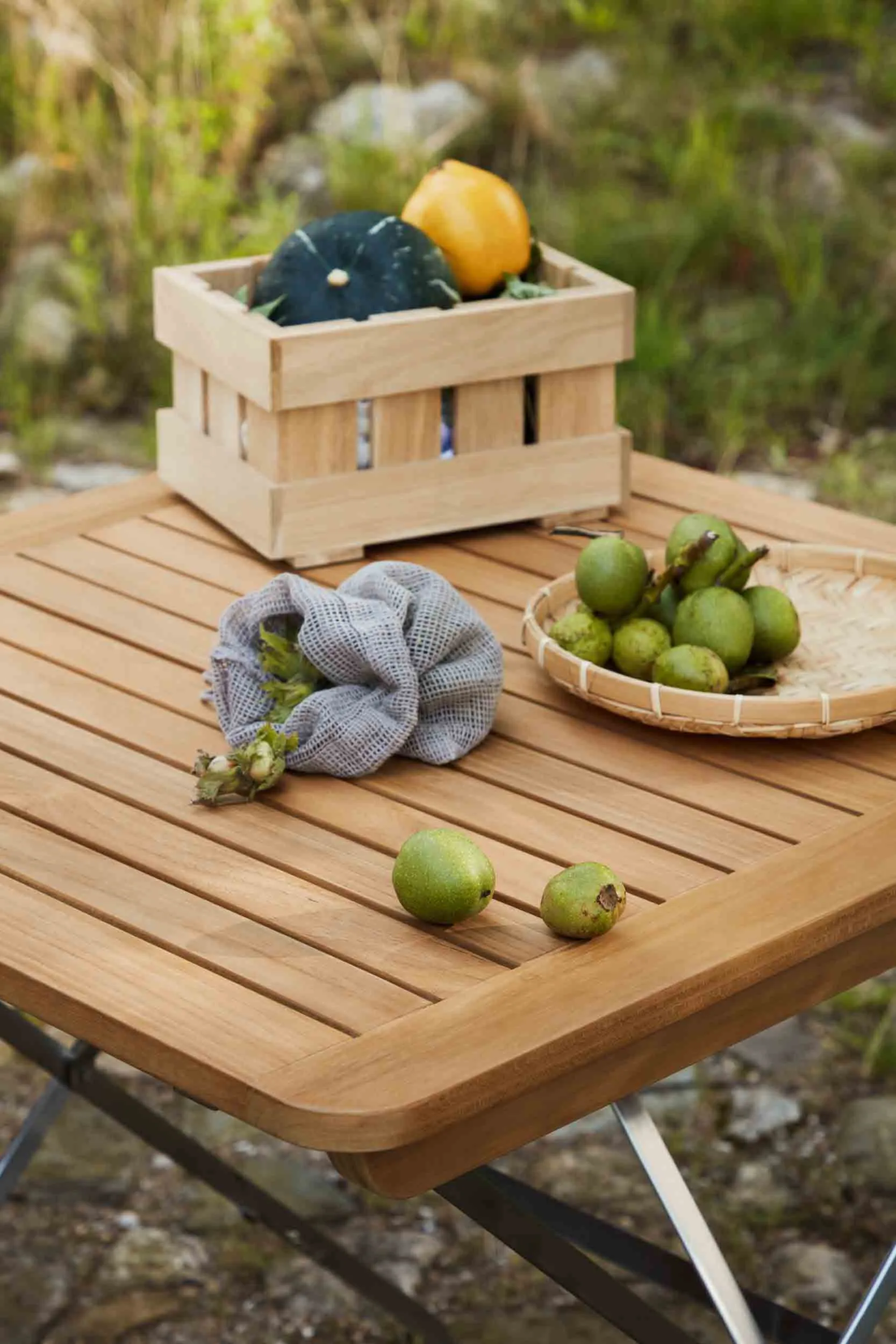 M26 릴레외 발코니 테이블, Teak-stainless steel FDB Møbler