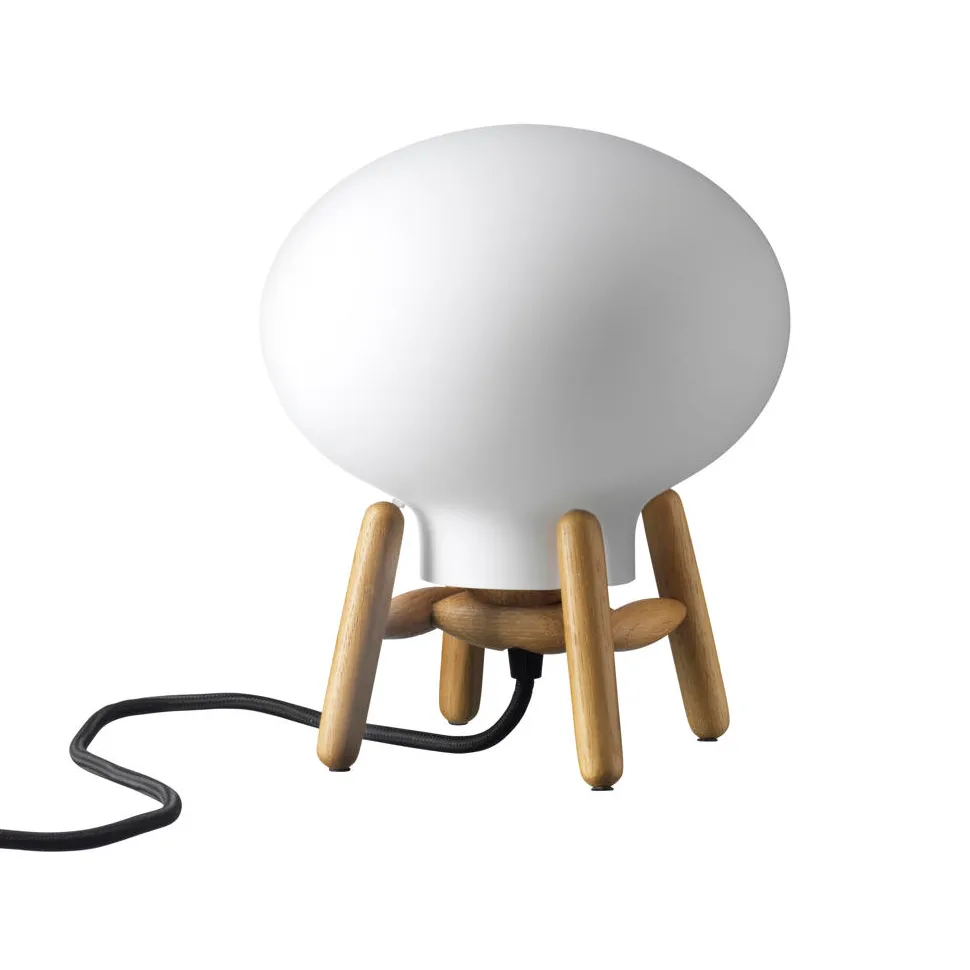 U6 히티 미니 테이블 램프, Opal glass-oak nature lacquered FDB Møbler