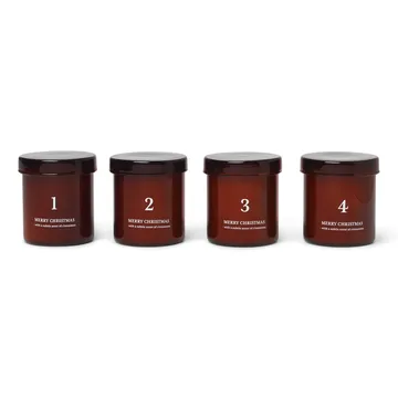 어드벤트 캔들 (향 포함) 4개 세트 - red brown - Ferm Living | 펌리빙
