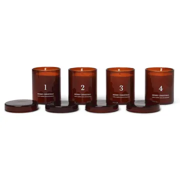 어드벤트 캔들 (향 포함) 4개 세트 - red brown - Ferm Living | 펌리빙