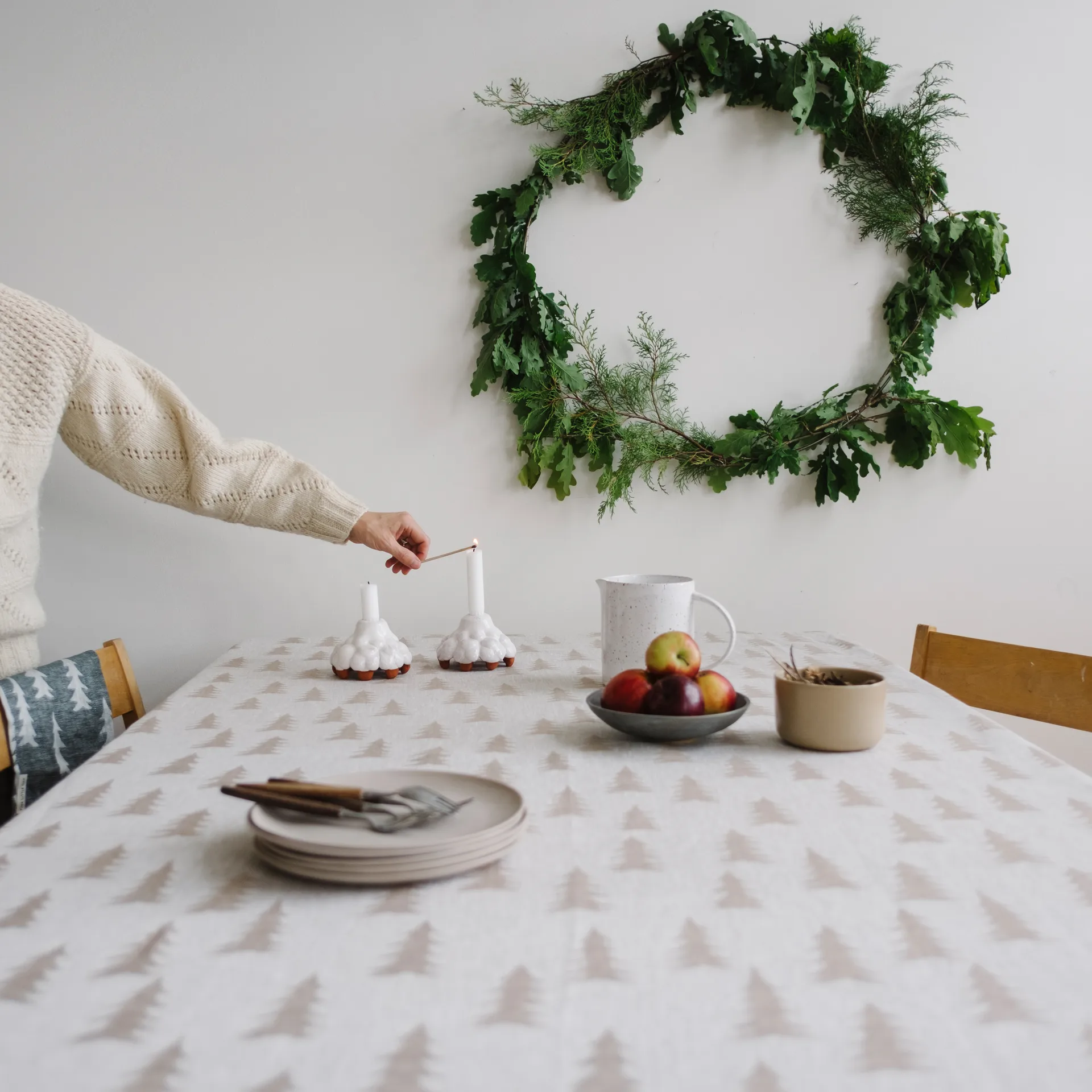 그랜 테이블 클로스리넨 147x147 cm, sand Fine Little Day | 파인리틀데이