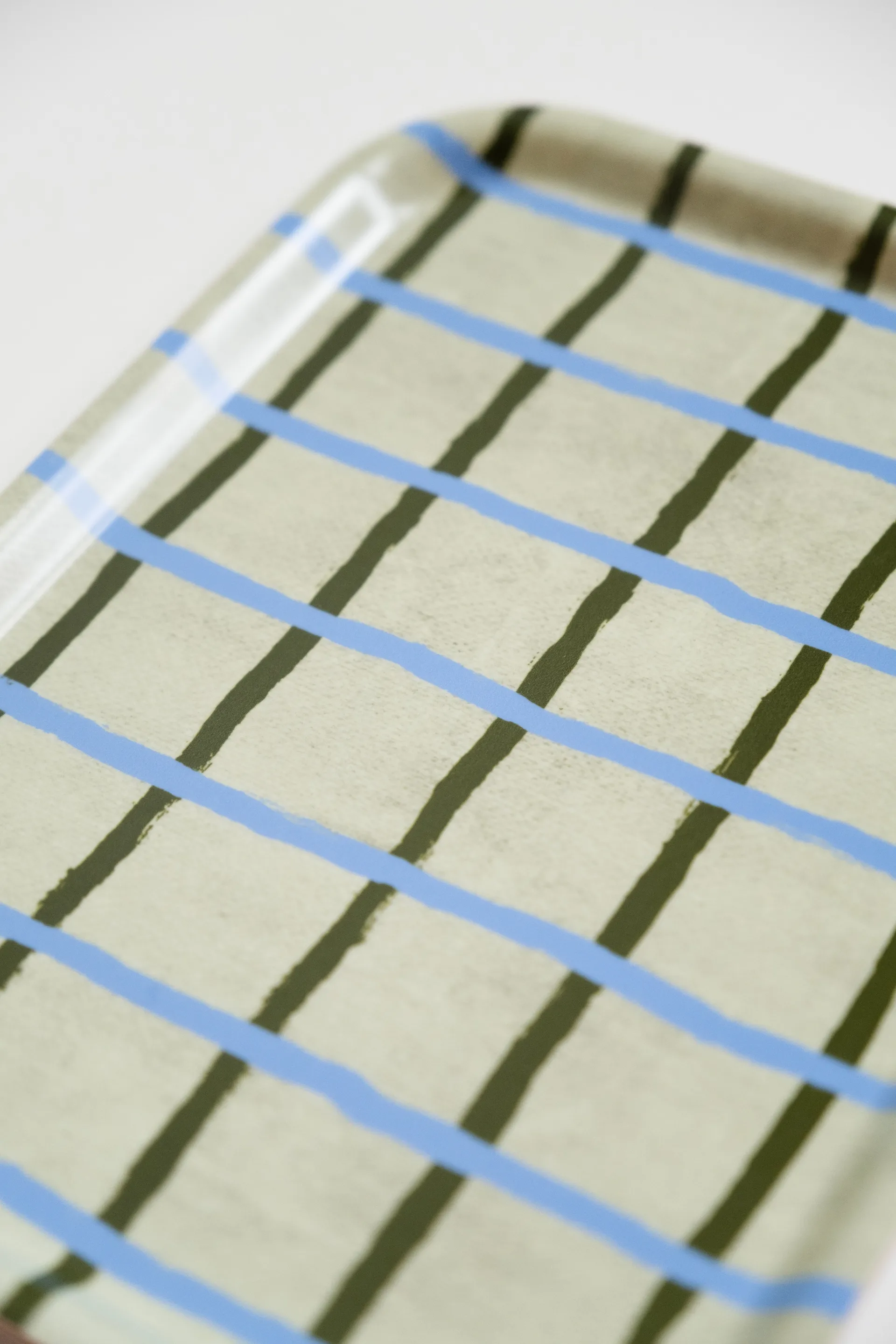 체크드 트레이 20x27 cm, Pistachio Fine Little Day | 파인리틀데이