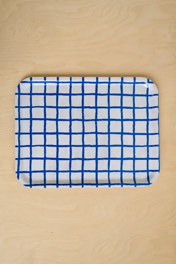 체크드 트레이 33x43 cm - Blue - Fine Little Day | 파인리틀데이
