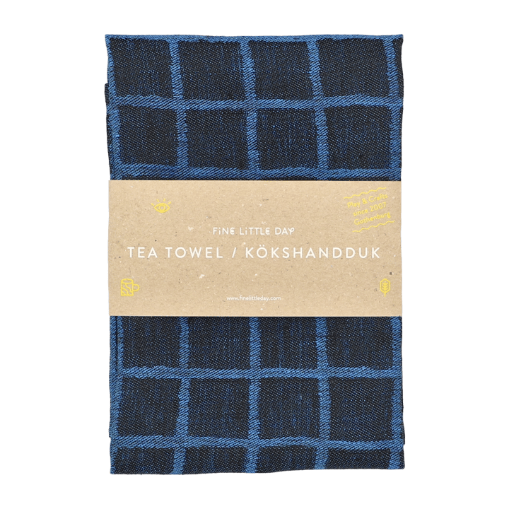 루틱 자카드 키친 타월 47x70 cm, Blue-black Fine Little Day | 파인리틀데이