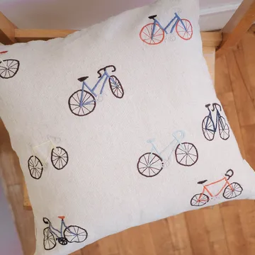 바이시클스 쿠션 커버 48x48 cm - Beige - Fine Little Day | 파인리틀데이