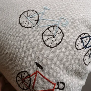바이시클스 쿠션 커버 48x48 cm - Beige - Fine Little Day | 파인리틀데이