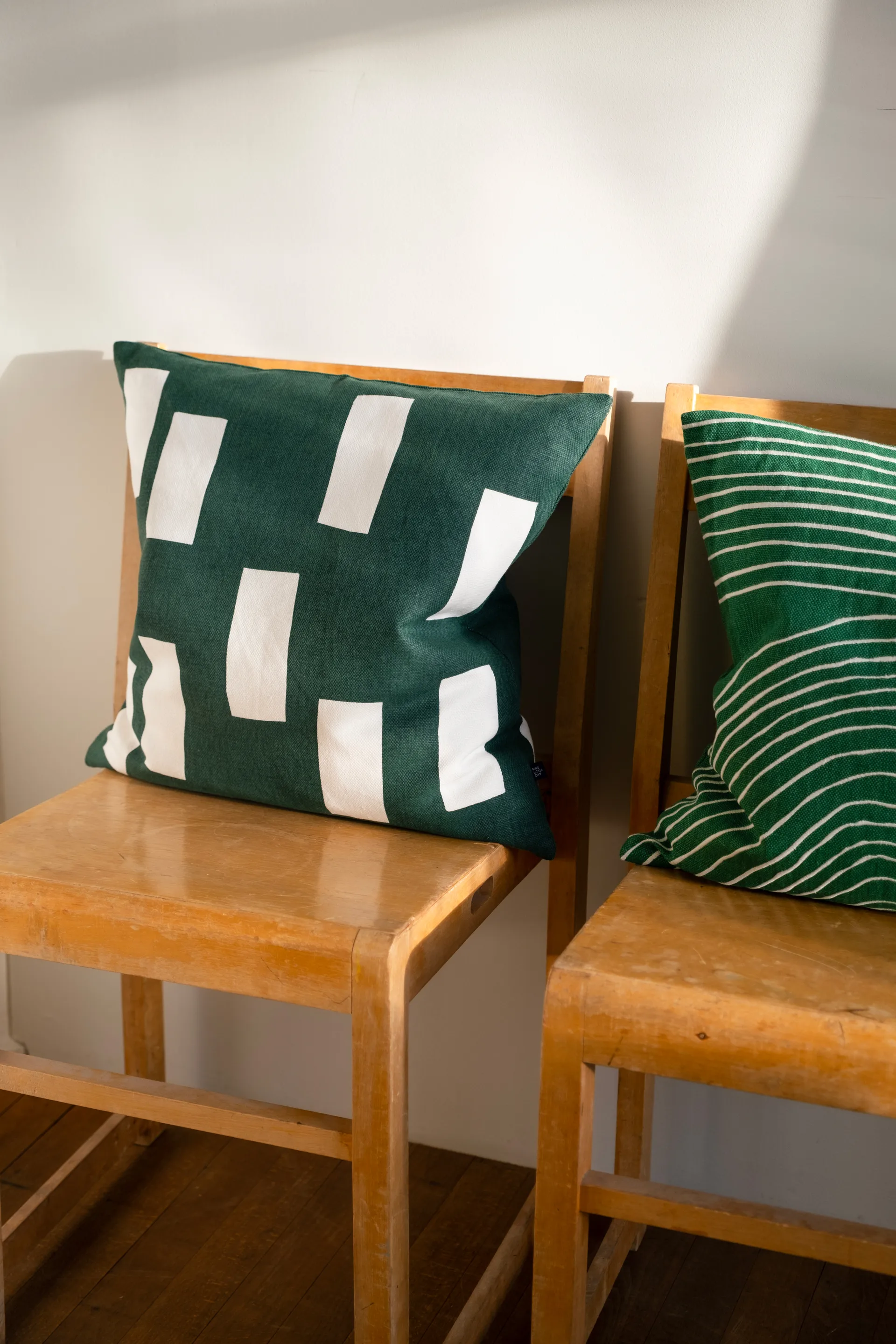 블록 쿠션 커버 48x48 cm, Green Fine Little Day | 파인리틀데이