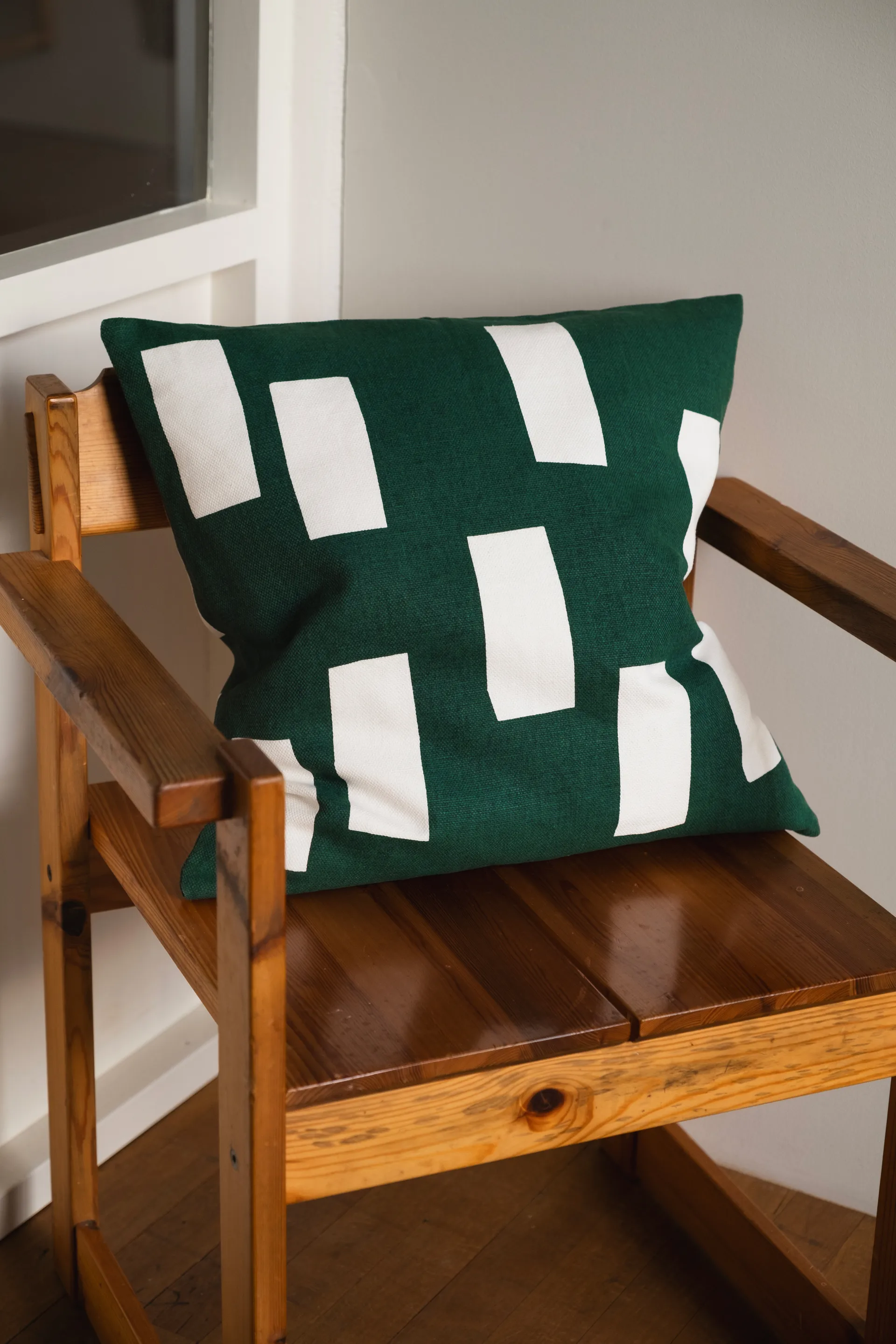 블록 쿠션 커버 48x48 cm, Green Fine Little Day | 파인리틀데이