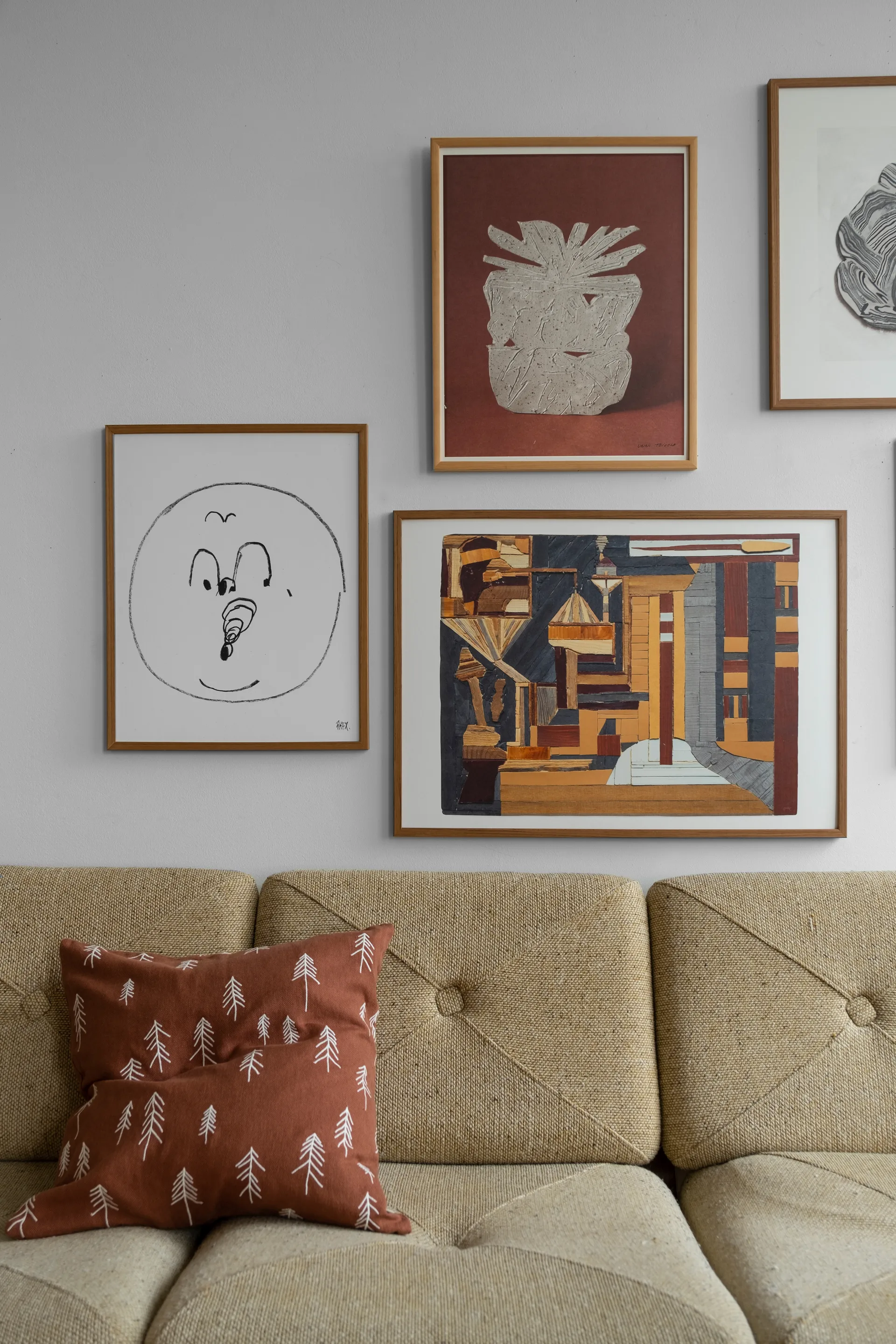 톨 베개커버 48x48 cm, Terracotta-white Fine Little Day | 파인리틀데이