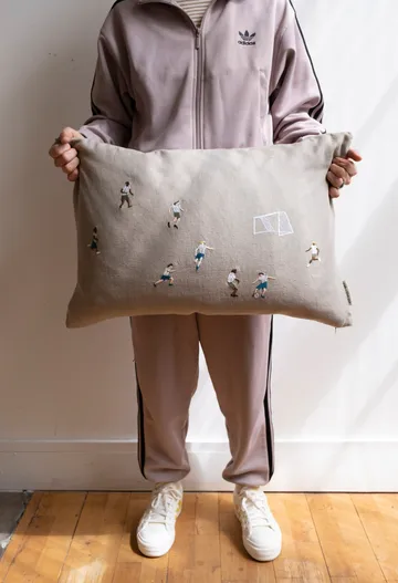 사커 풋볼 베개 커버 58x38 cm - Mix-nature - Fine Little Day | 파인리틀데이