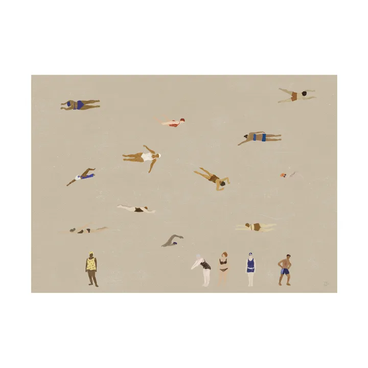 스위머스 포스터 - Beige, 50x70 cm - Fine Little Day | 파인리틀데이