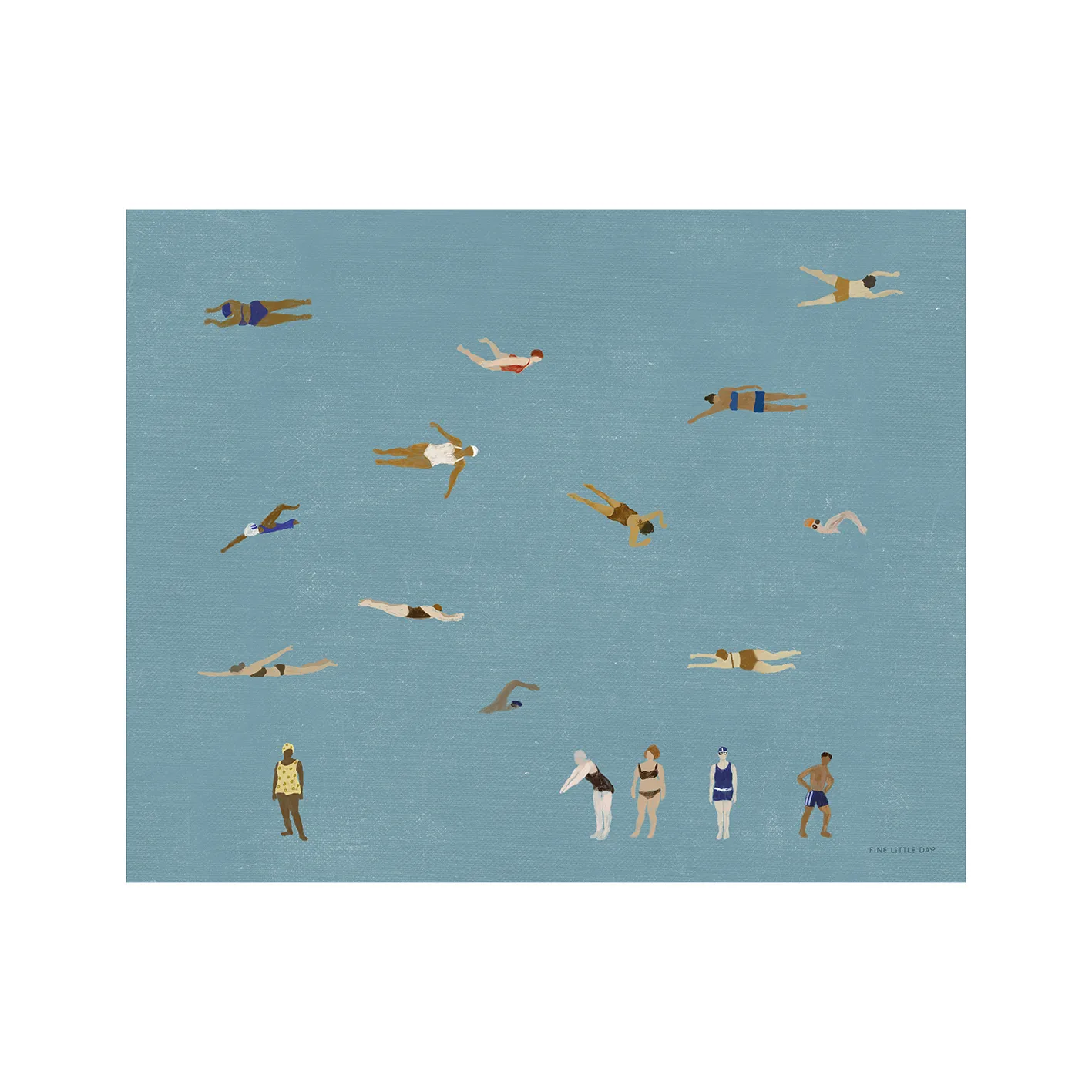 스위머스 포스터, Blue, 40x50 cm Fine Little Day | 파인리틀데이