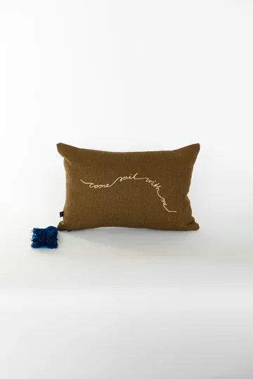 크노프 장식 쿠션 - Brown-gold-blue, 27x40 cm - Fine Little Day | 파인리틀데이