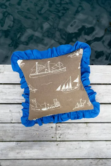 오호이 쿠션 커버 - Brown-natural-blue, 48x48 cm - Fine Little Day | 파인리틀데이
