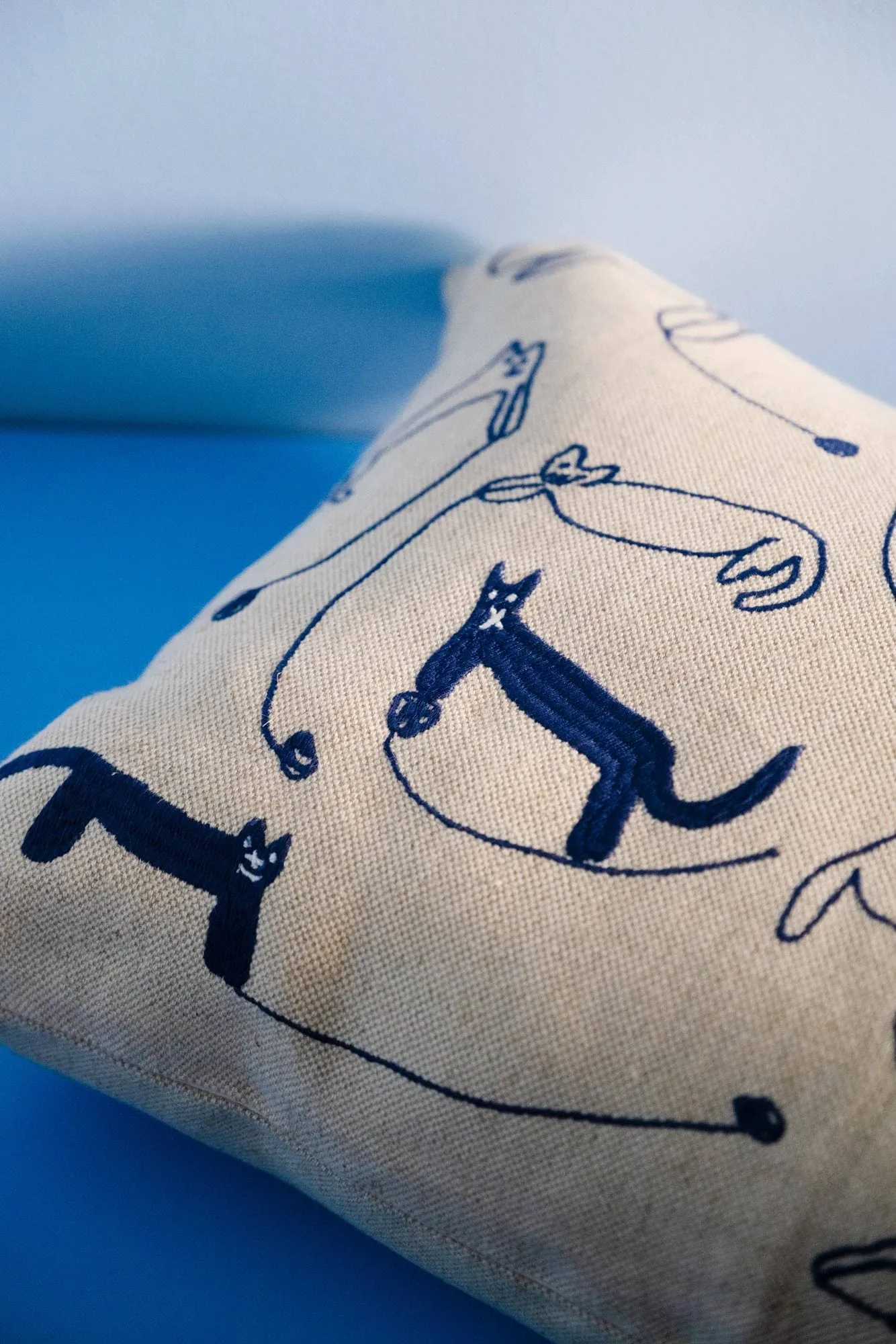 Garnkatter 쿠션 커버, Natural-blue, 35x58 cm Fine Little Day | 파인리틀데이