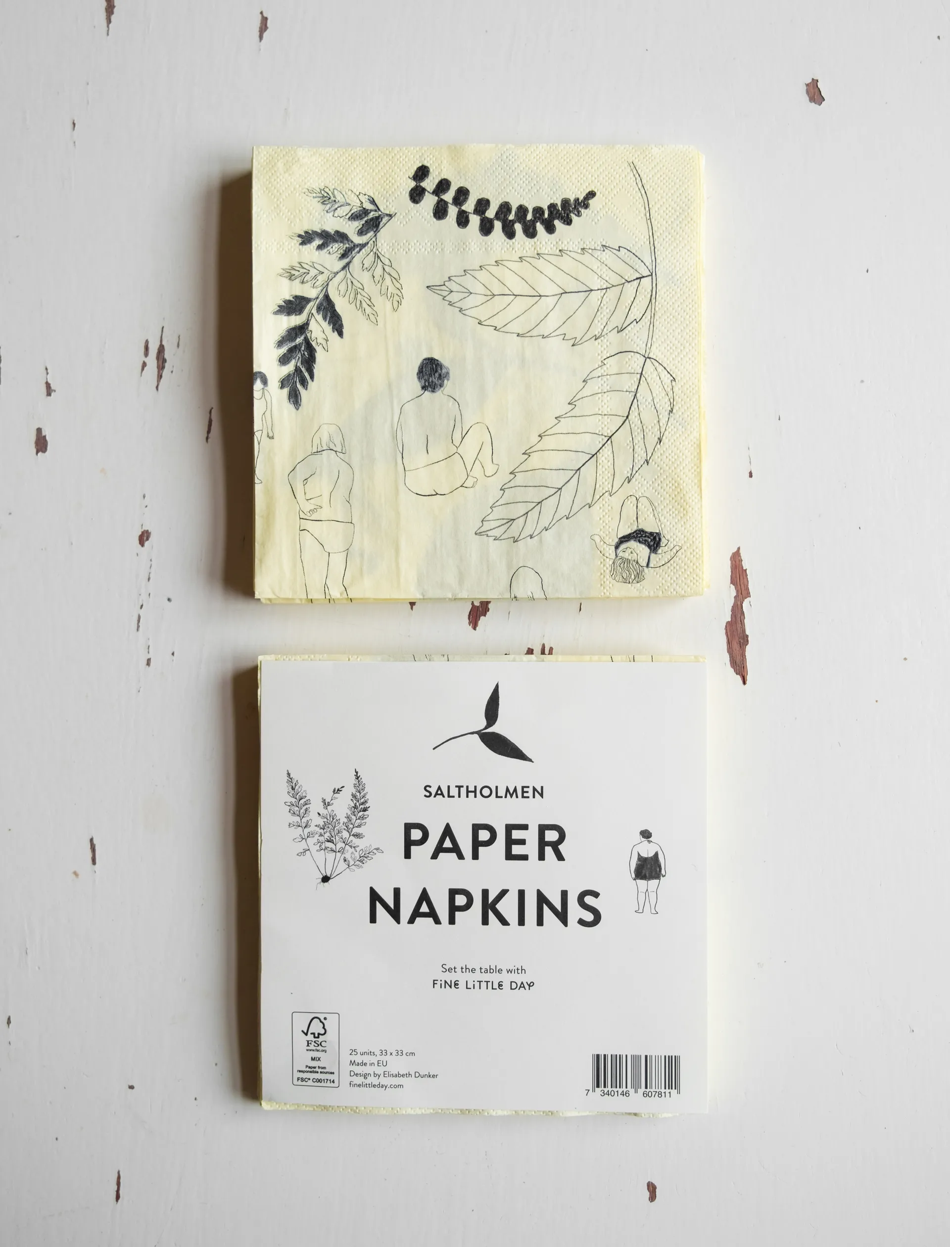Saltholmen 냅킨 25 pack, Yellow-grey Fine Little Day | 파인리틀데이
