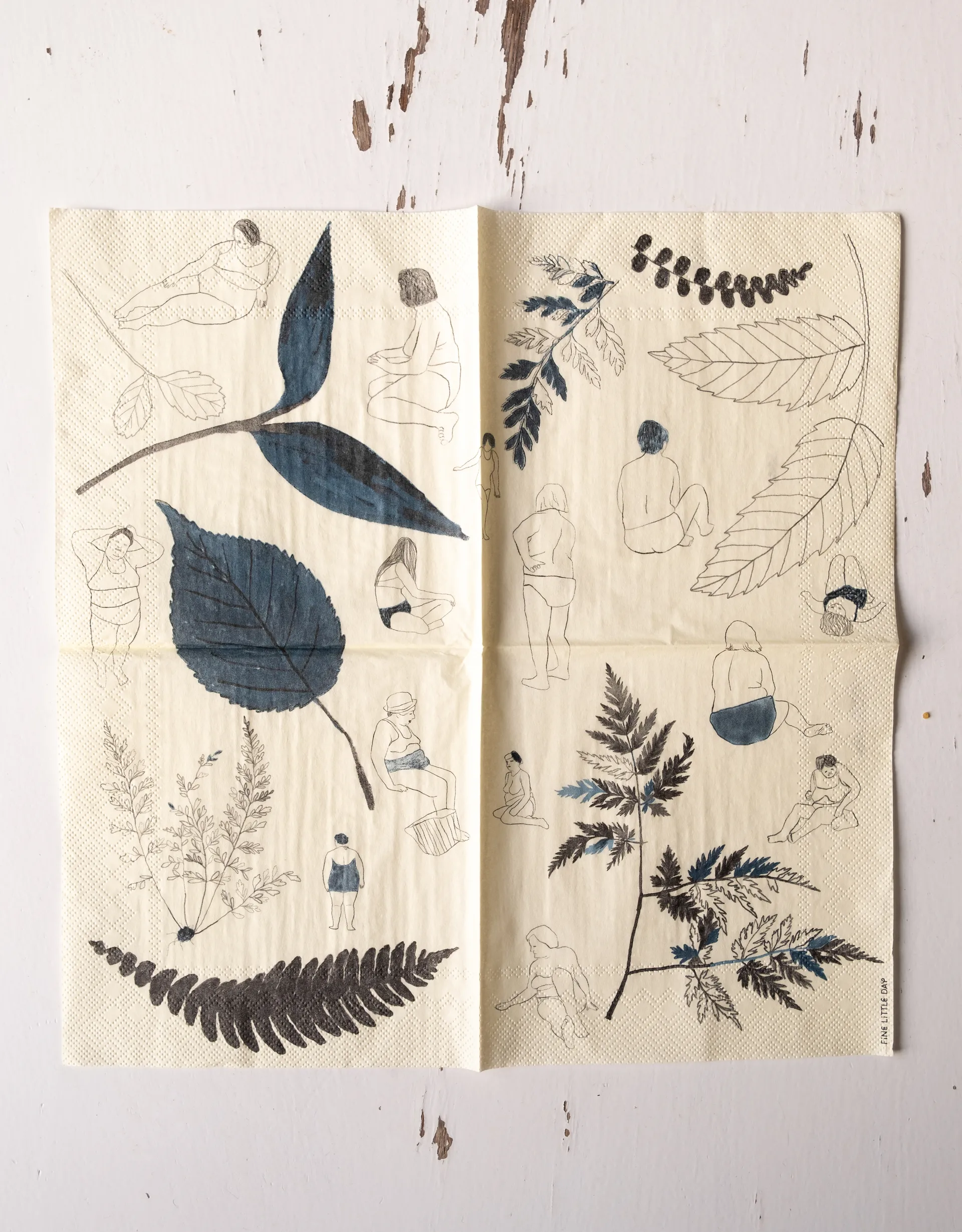 Saltholmen 냅킨 25 pack, Yellow-grey Fine Little Day | 파인리틀데이