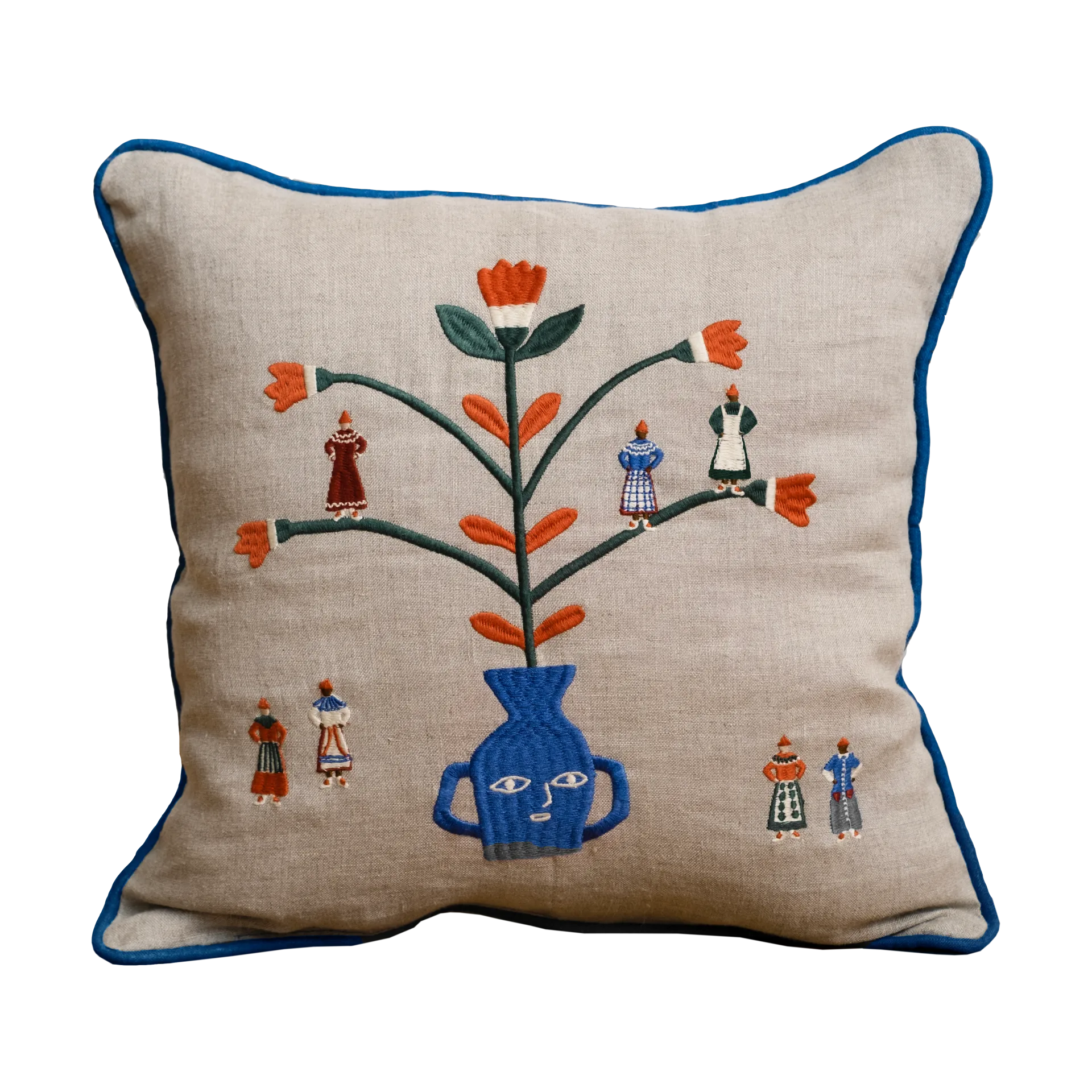 Seasonal 베개 커버 38x38 cm, Natural-blue Fine Little Day | 파인리틀데이