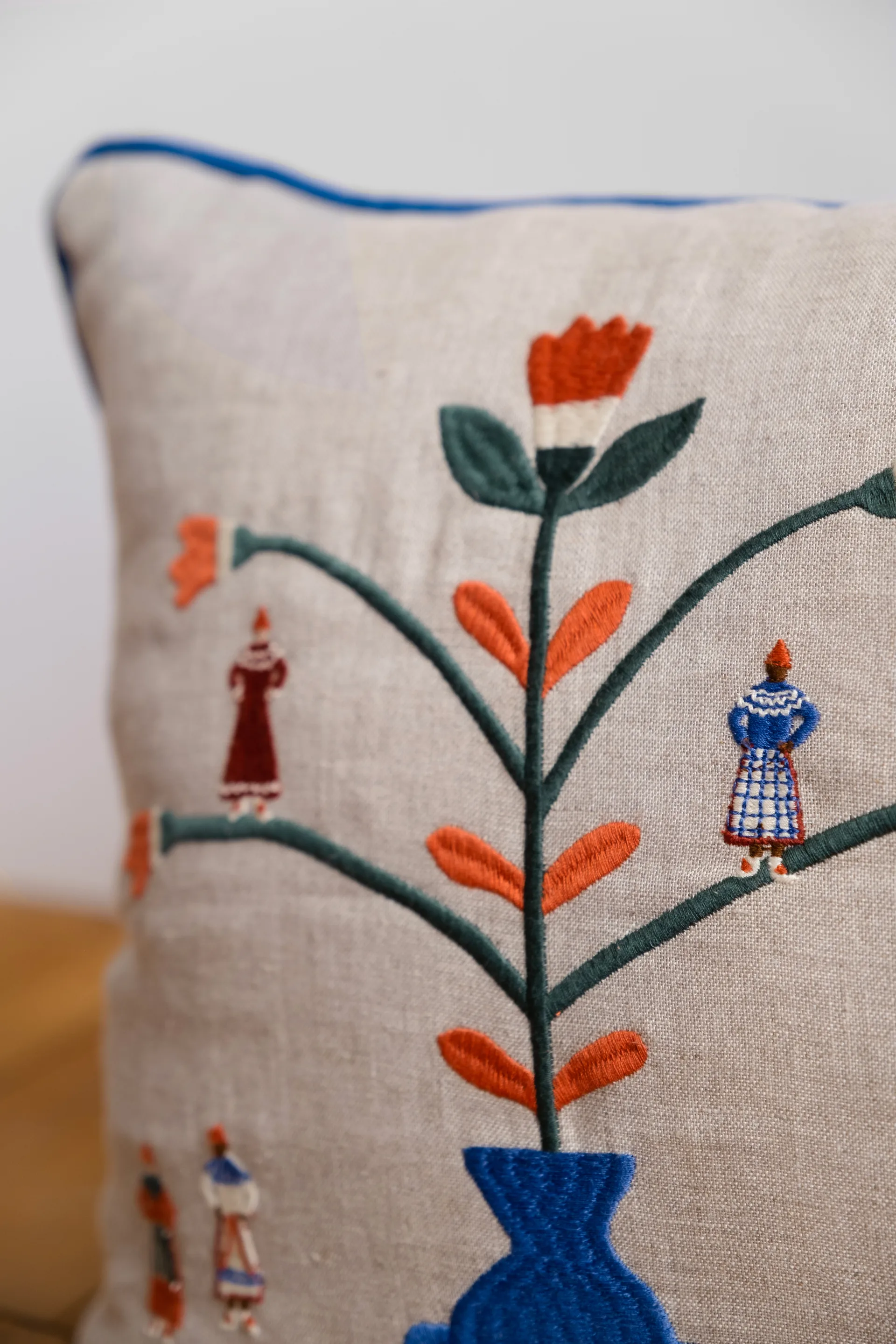 Seasonal 베개 커버 38x38 cm, Natural-blue Fine Little Day | 파인리틀데이