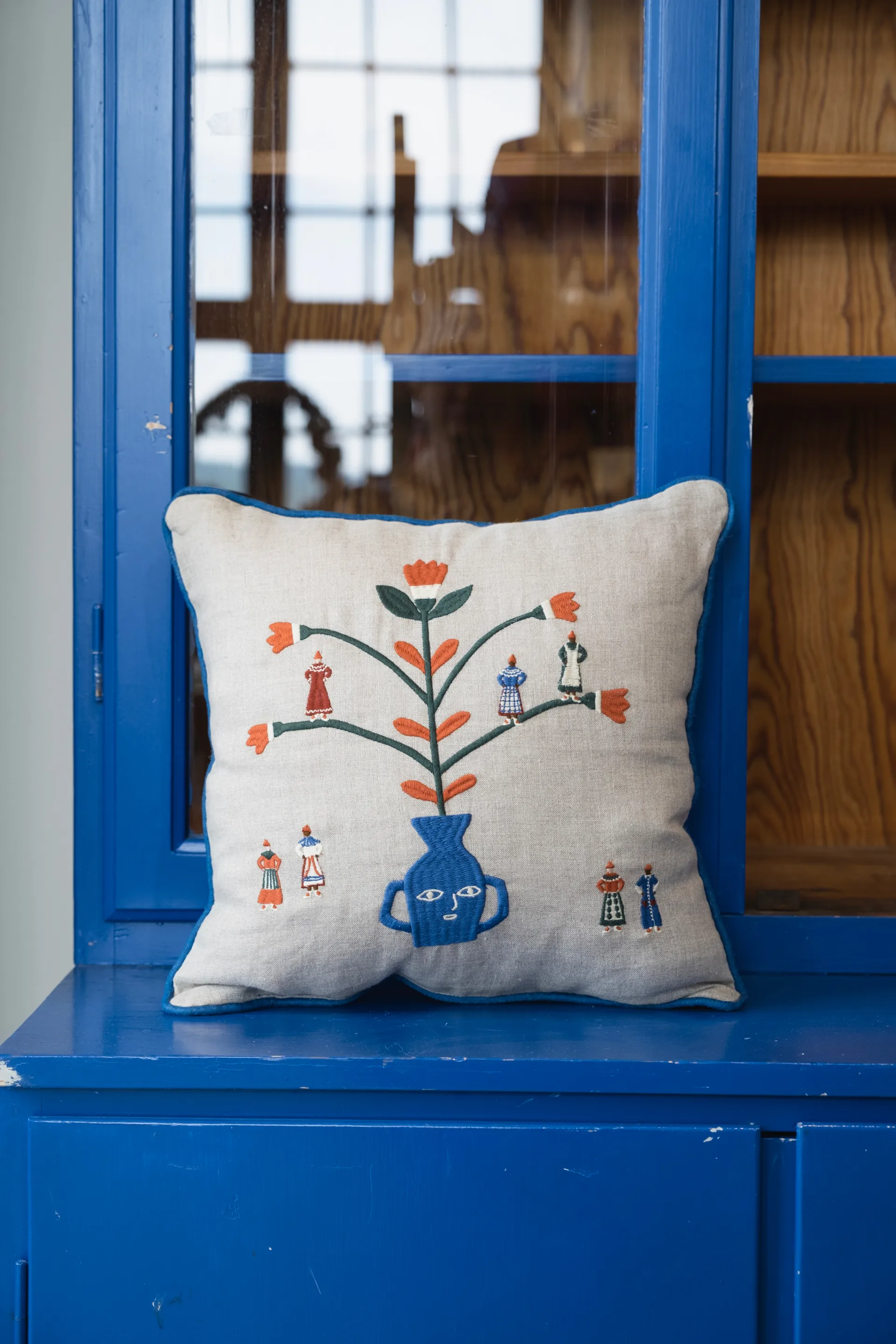 Seasonal 베개 커버 38x38 cm, Natural-blue Fine Little Day | 파인리틀데이