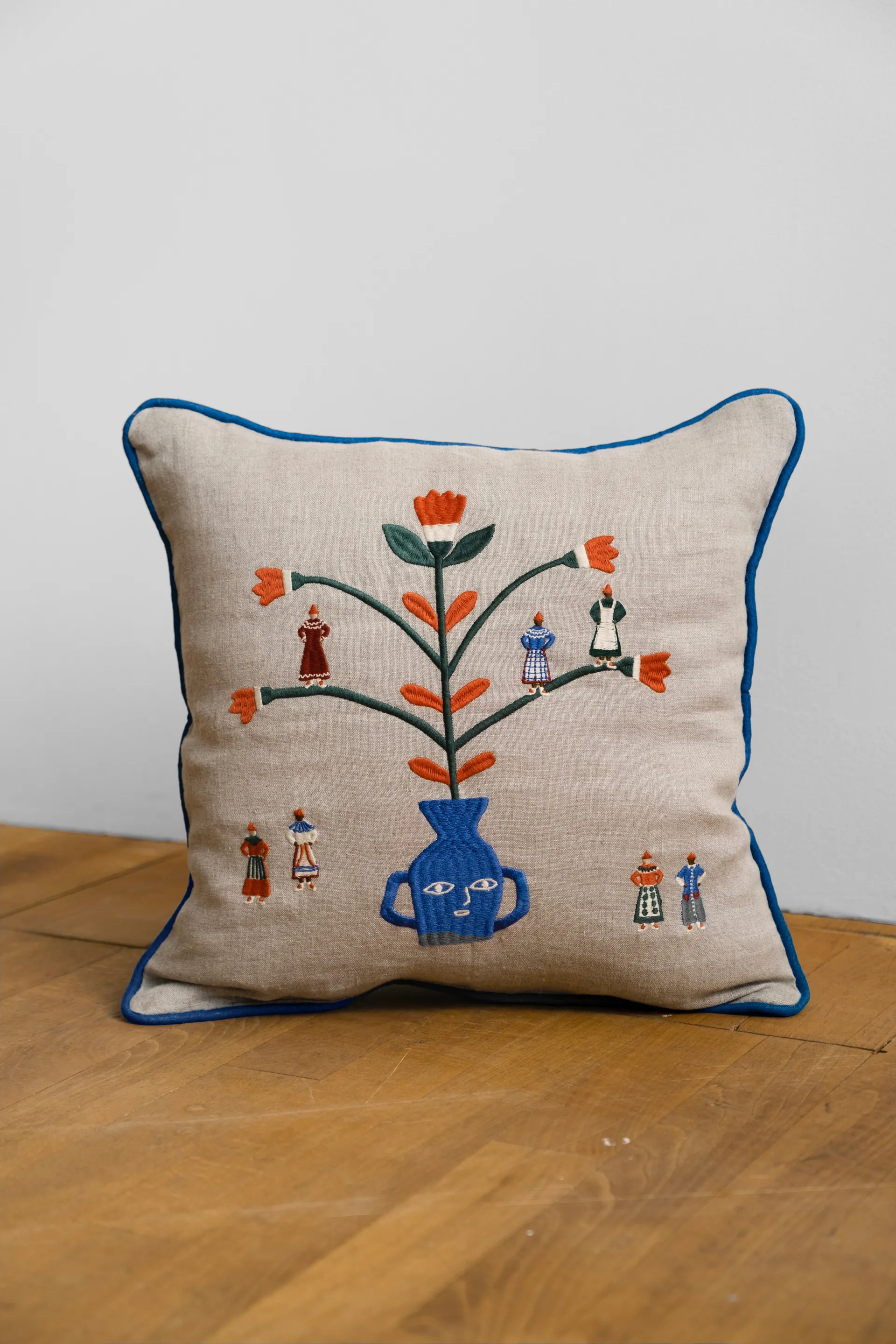 Seasonal 베개 커버 38x38 cm, Natural-blue Fine Little Day | 파인리틀데이