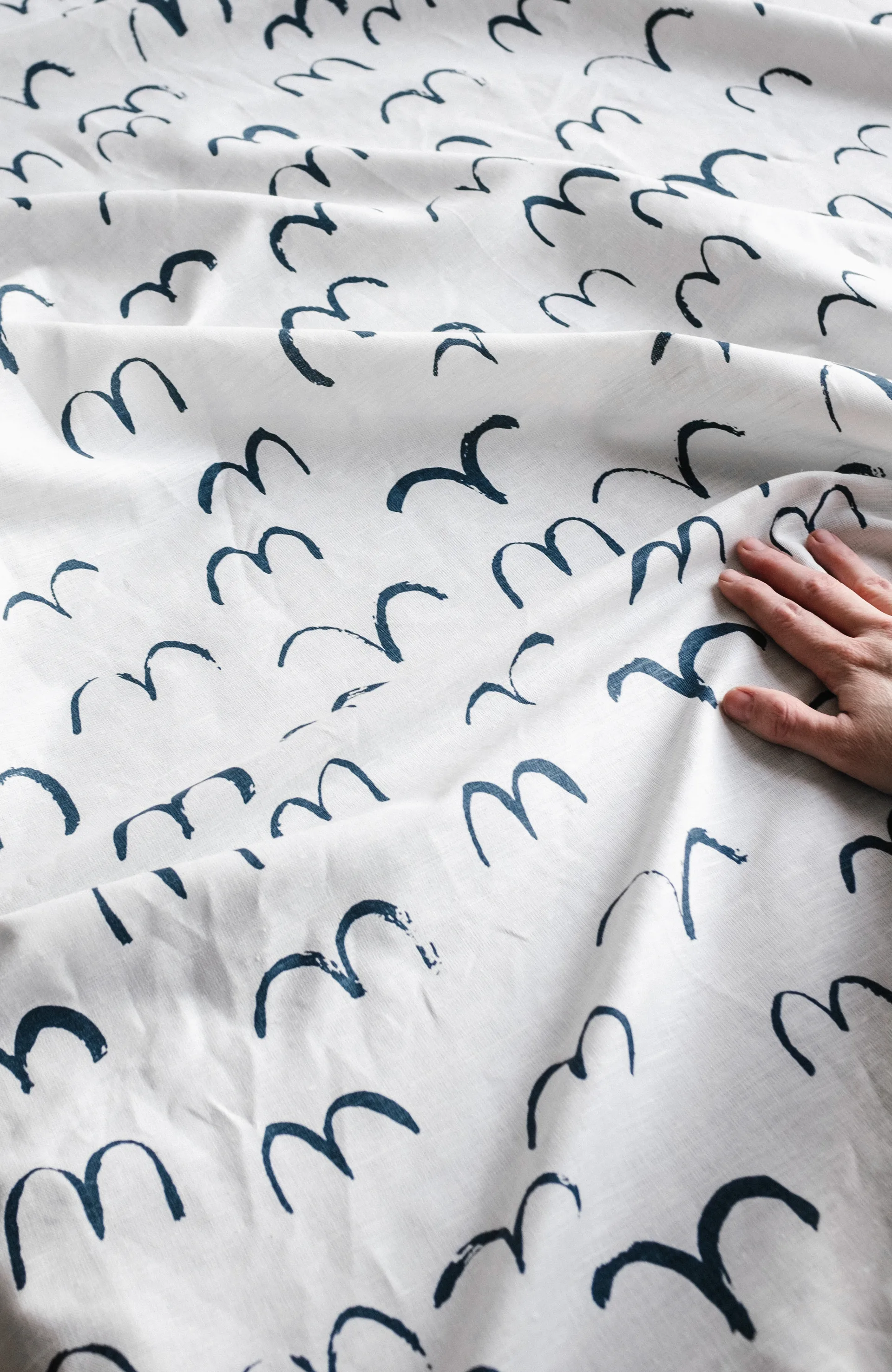 버드 패브릭, White-blue Fine Little Day | 파인리틀데이