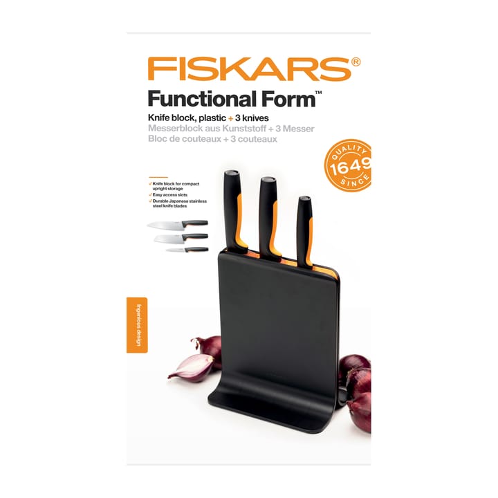 펑셔널 폼 플라스틱 나이프 블록 & 3 나이프, 4 pieces Fiskars | 피스카스