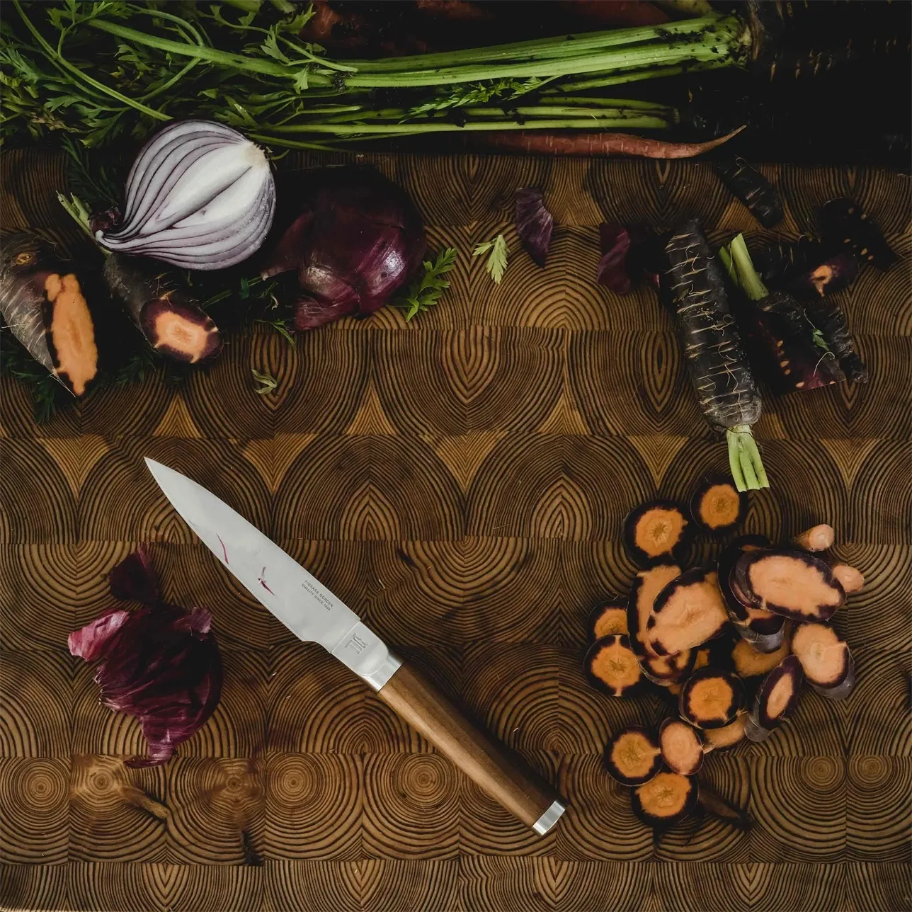 Norden 셰프 나이프 + 채소칼 나이프 세트 2개 구성, Stainless steel-birch Fiskars | 피스카스