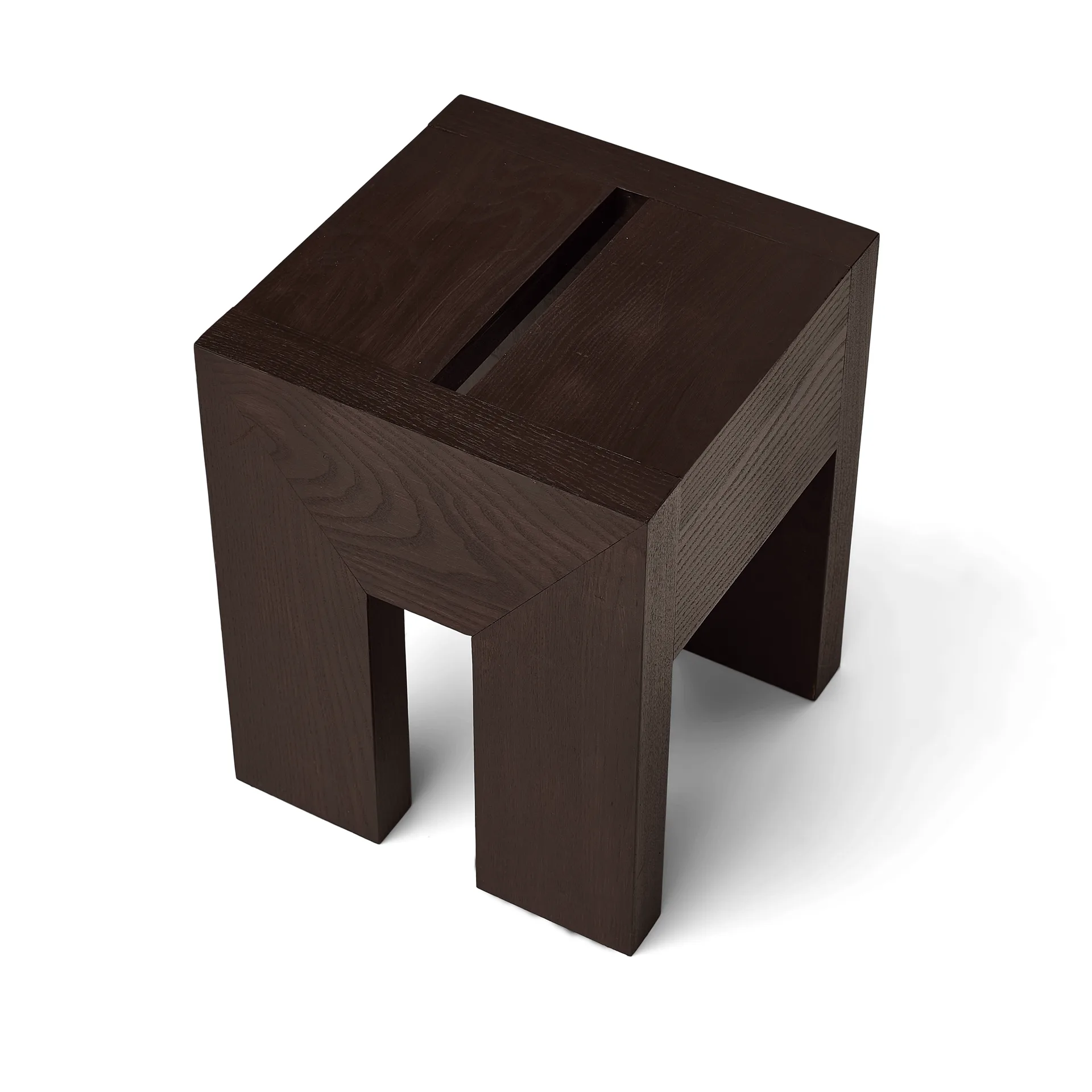 Monolith 사이드 테이블, Dark brown ash, 29x29x36 cm Form & Refine
