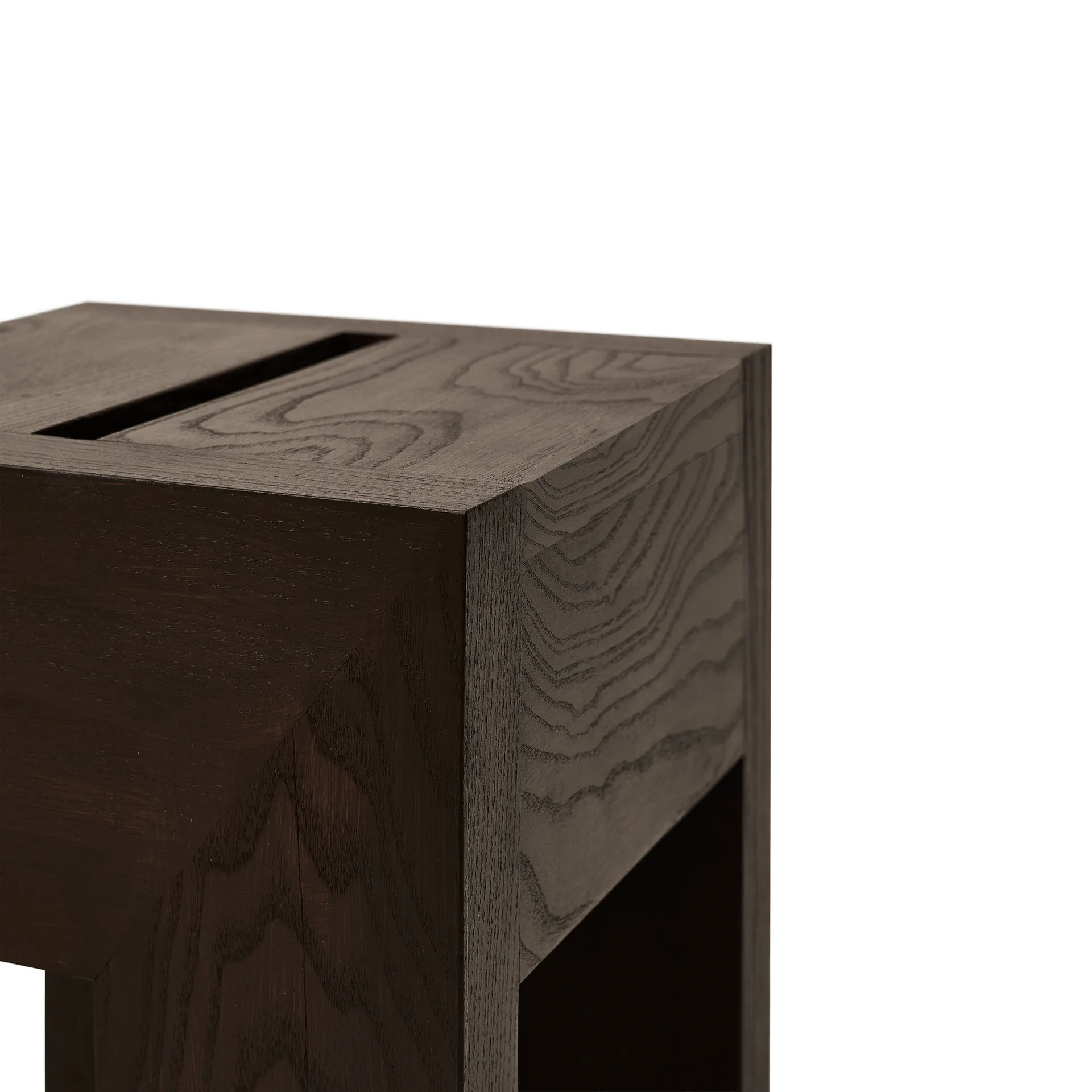 Monolith 사이드 테이블, Dark brown ash, 29x29x36 cm Form & Refine