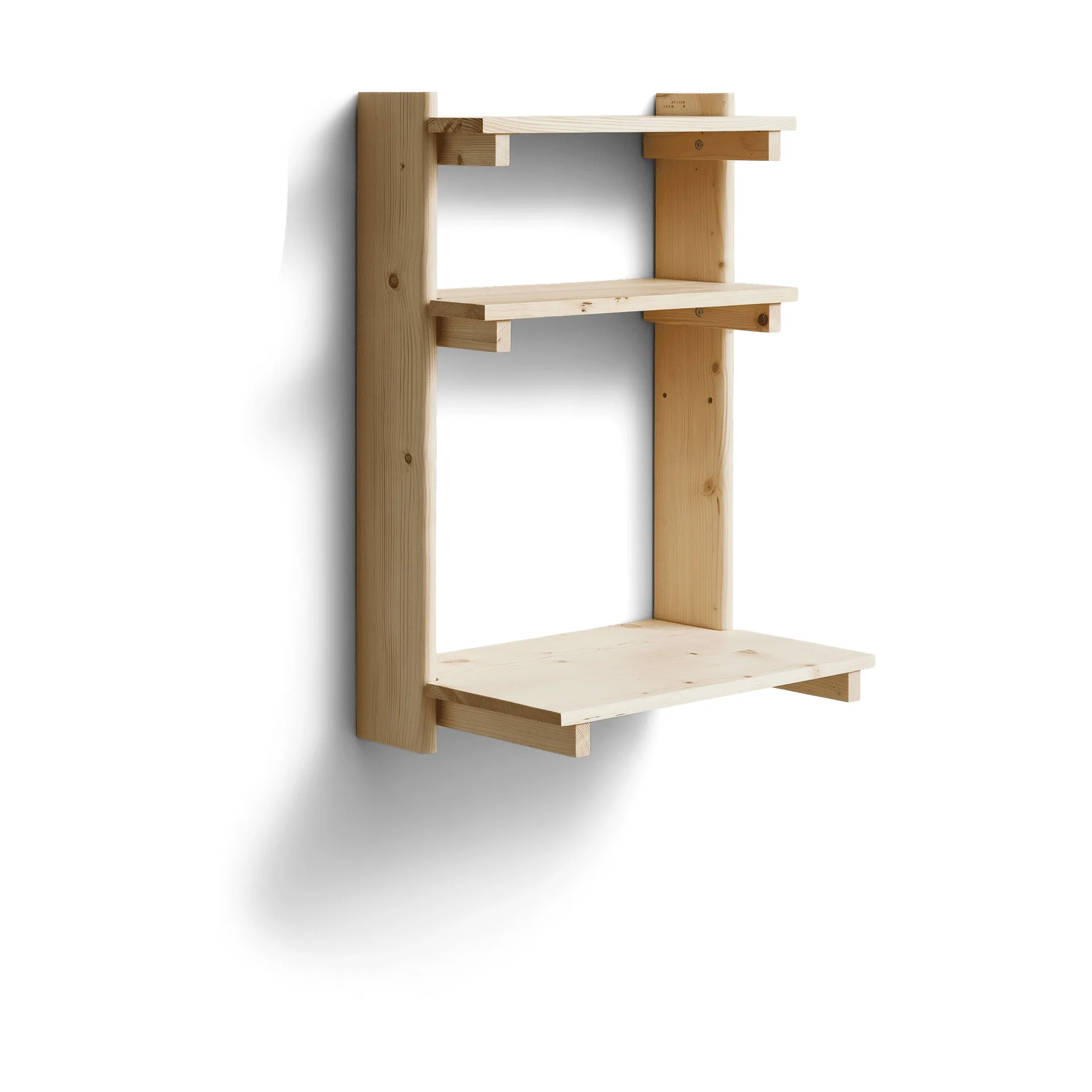 빔 벽 선반 데스크 포함, Pinewood Form & Refine