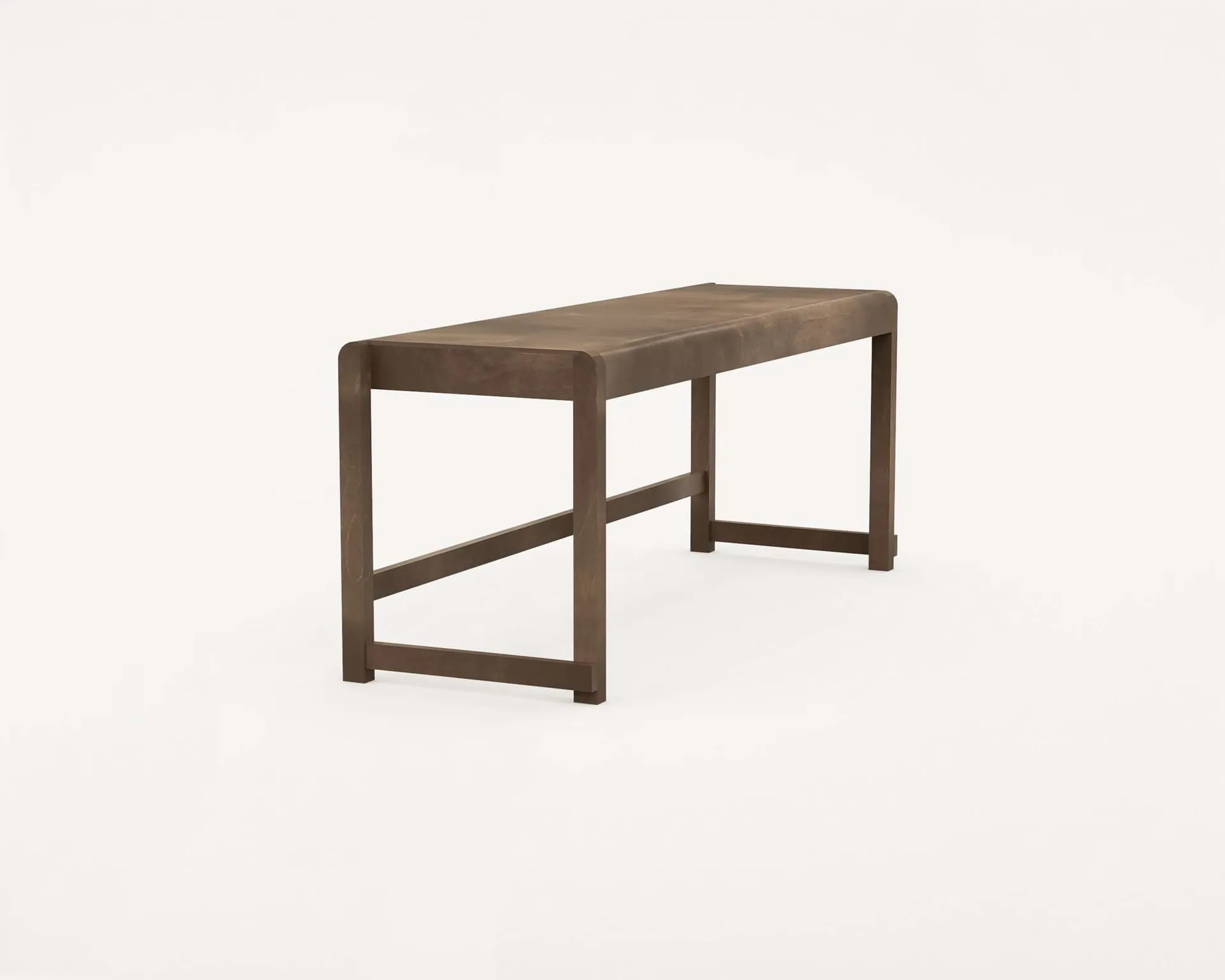 Bench 01 벤치, 다크 브라운 자작나무, 114,6x37x46 cm FRAMA