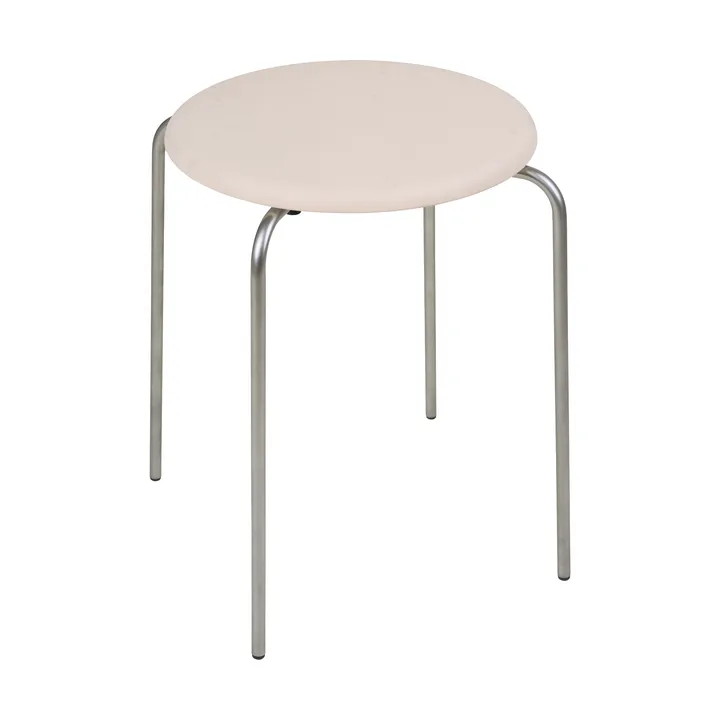 Petit Rond rund pall - Stainless steel-leather Natural - FRAMA