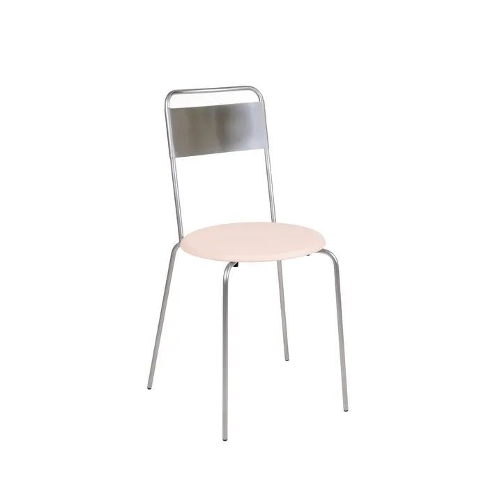 Petit Rond stol - Stainless steel-leather Natural - FRAMA