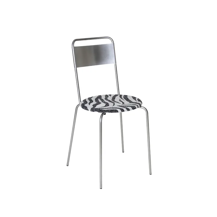 Petit Rond stol - Stainless steel-fabric Zebra - FRAMA