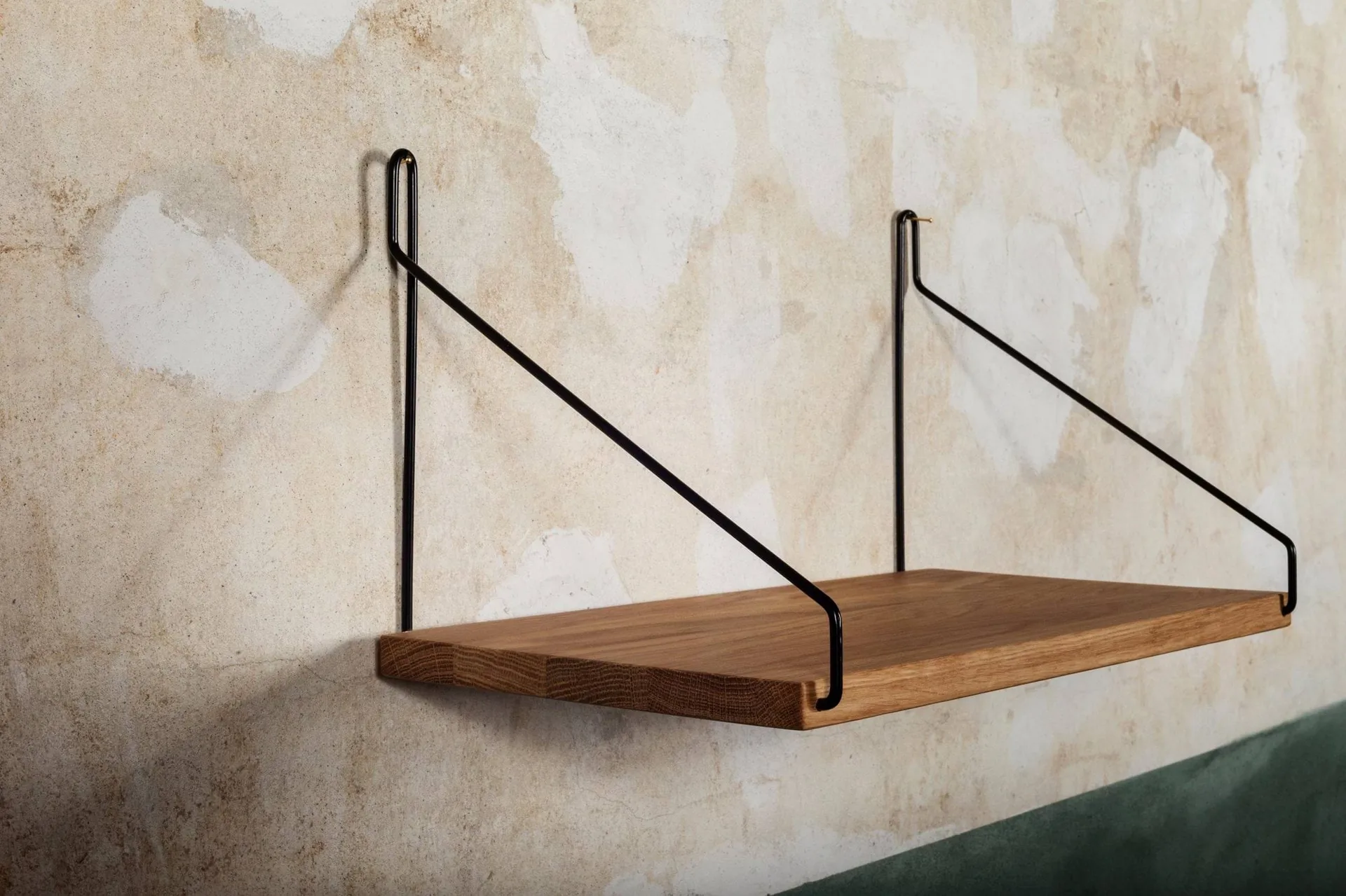 Single Shelf 벽 선반, 오크-블랙, 40x20 cm FRAMA