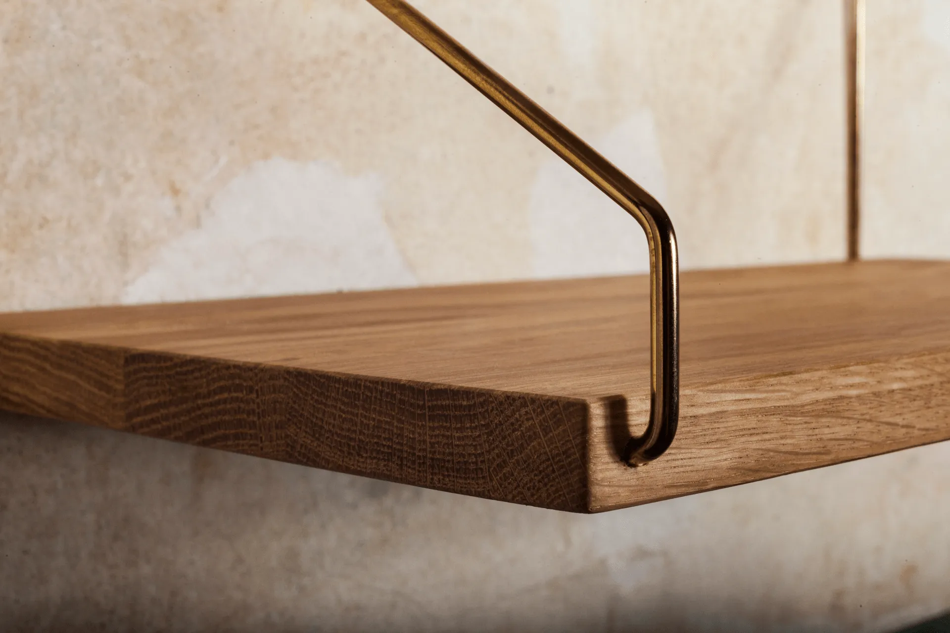 Single Shelf 벽 선반, 오크-황동, 40x20 cm FRAMA