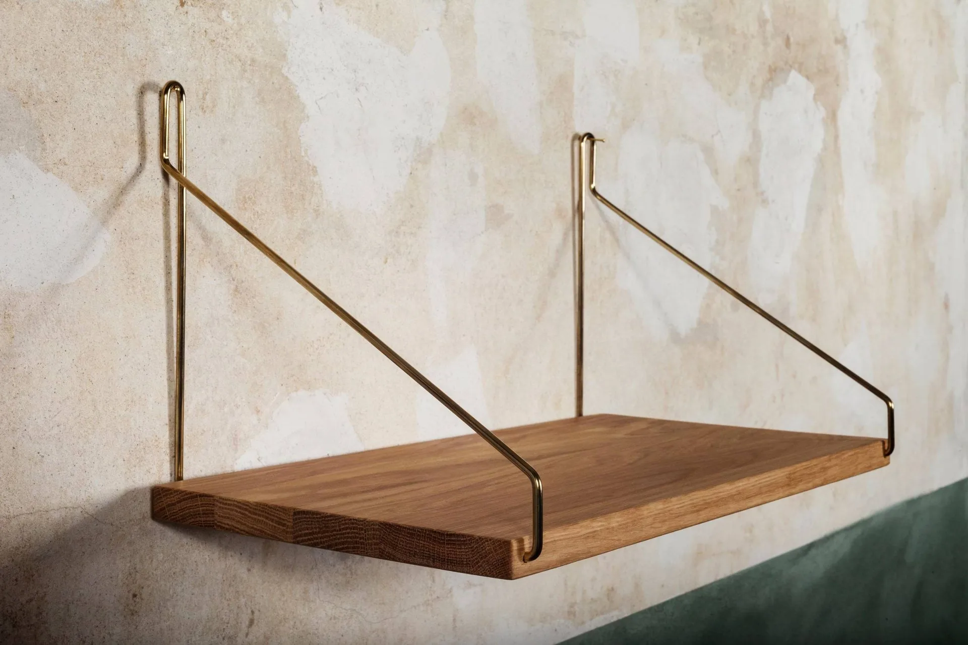 Single Shelf 벽 선반, 오크-황동, 40x20 cm FRAMA