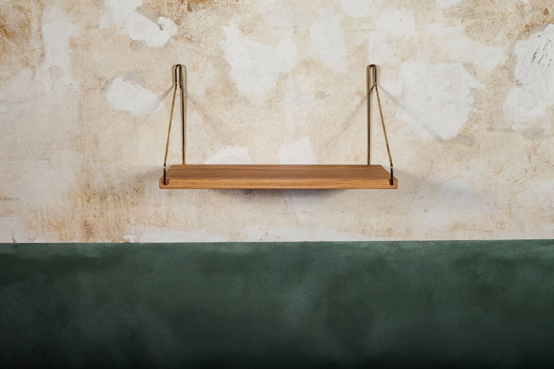 Single Shelf 벽 선반, 오크-황동, 40x20 cm FRAMA