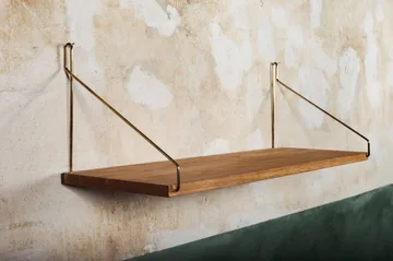 Single Shelf 벽 선반 - 오크-황동, 60x20 cm - FRAMA