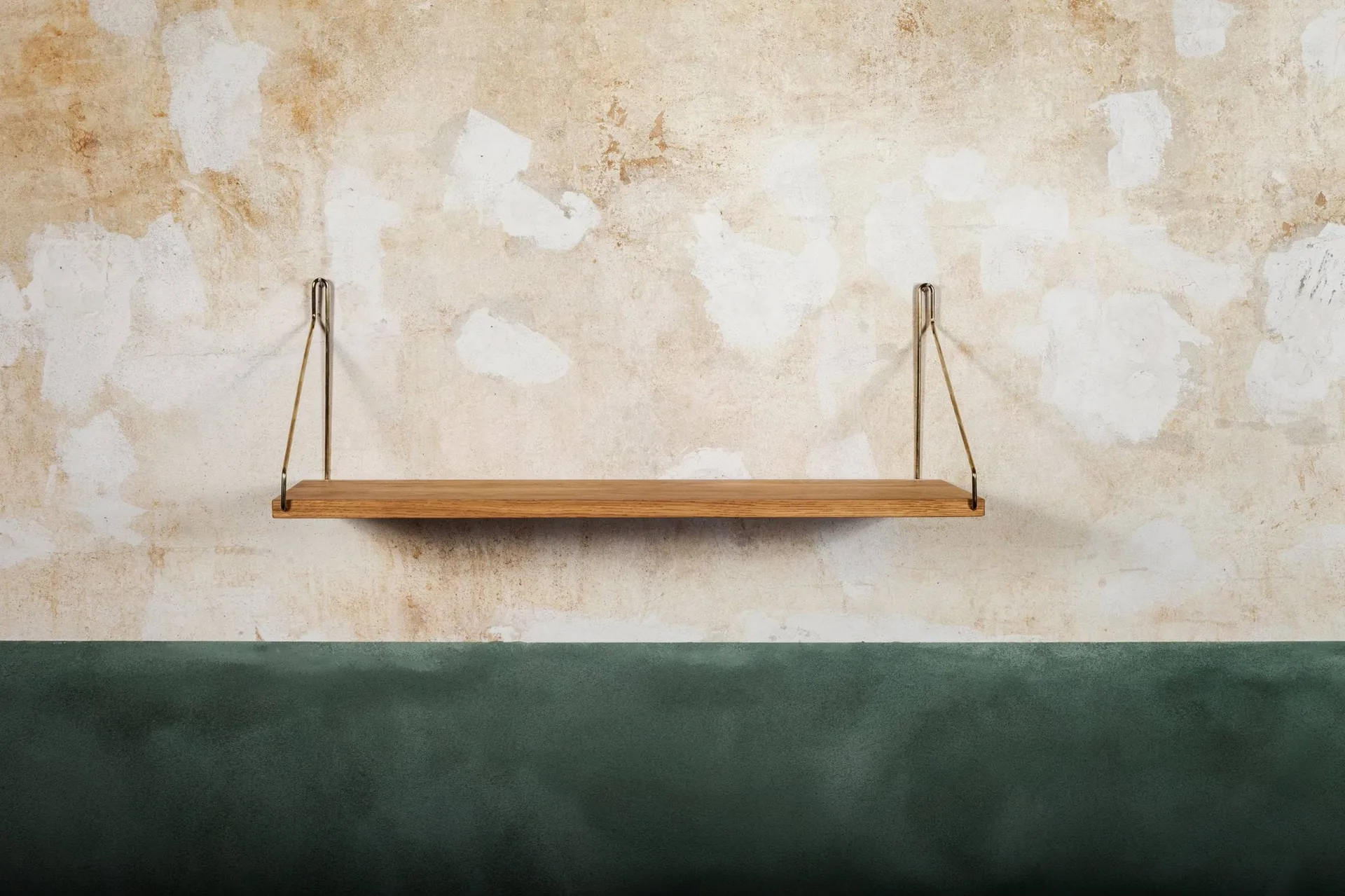 Single Shelf 벽 선반, 오크-황동, 60x20 cm FRAMA