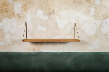 Single Shelf 벽 선반 - 오크-황동, 60x20 cm - FRAMA