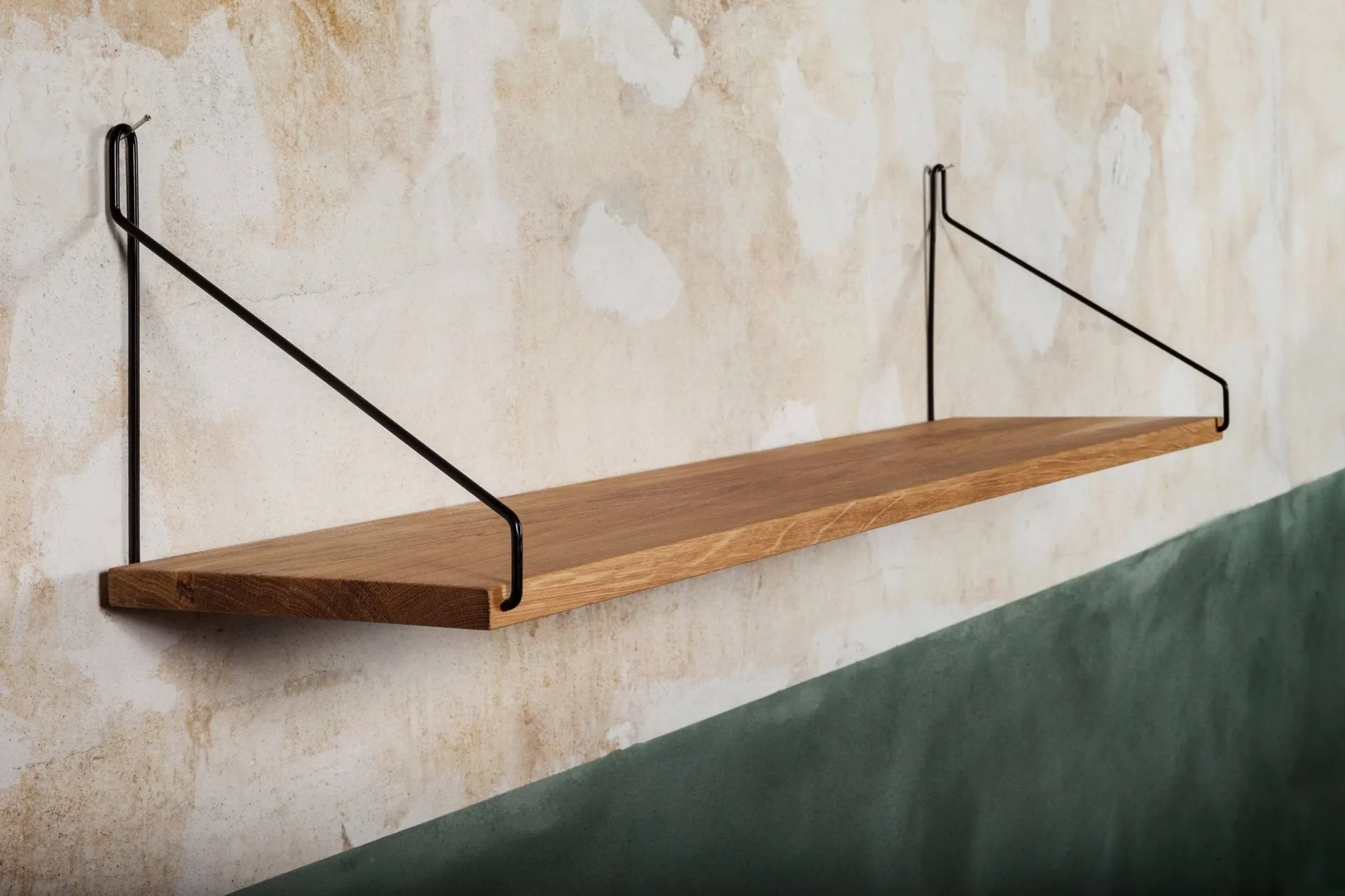 Single Shelf 벽 선반, 오크-블랙, 80x20 cm FRAMA