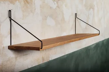 Single Shelf 벽 선반 - 오크-블랙, 80x20 cm - FRAMA