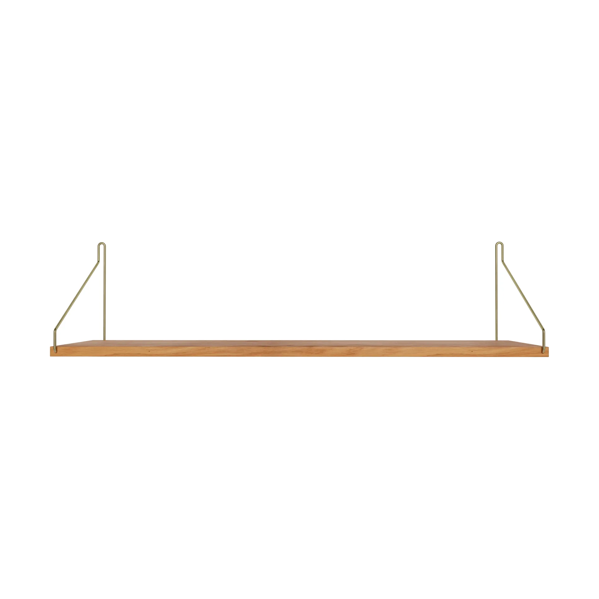 Single Shelf 벽 선반, 오크-황동, 80x20 cm FRAMA