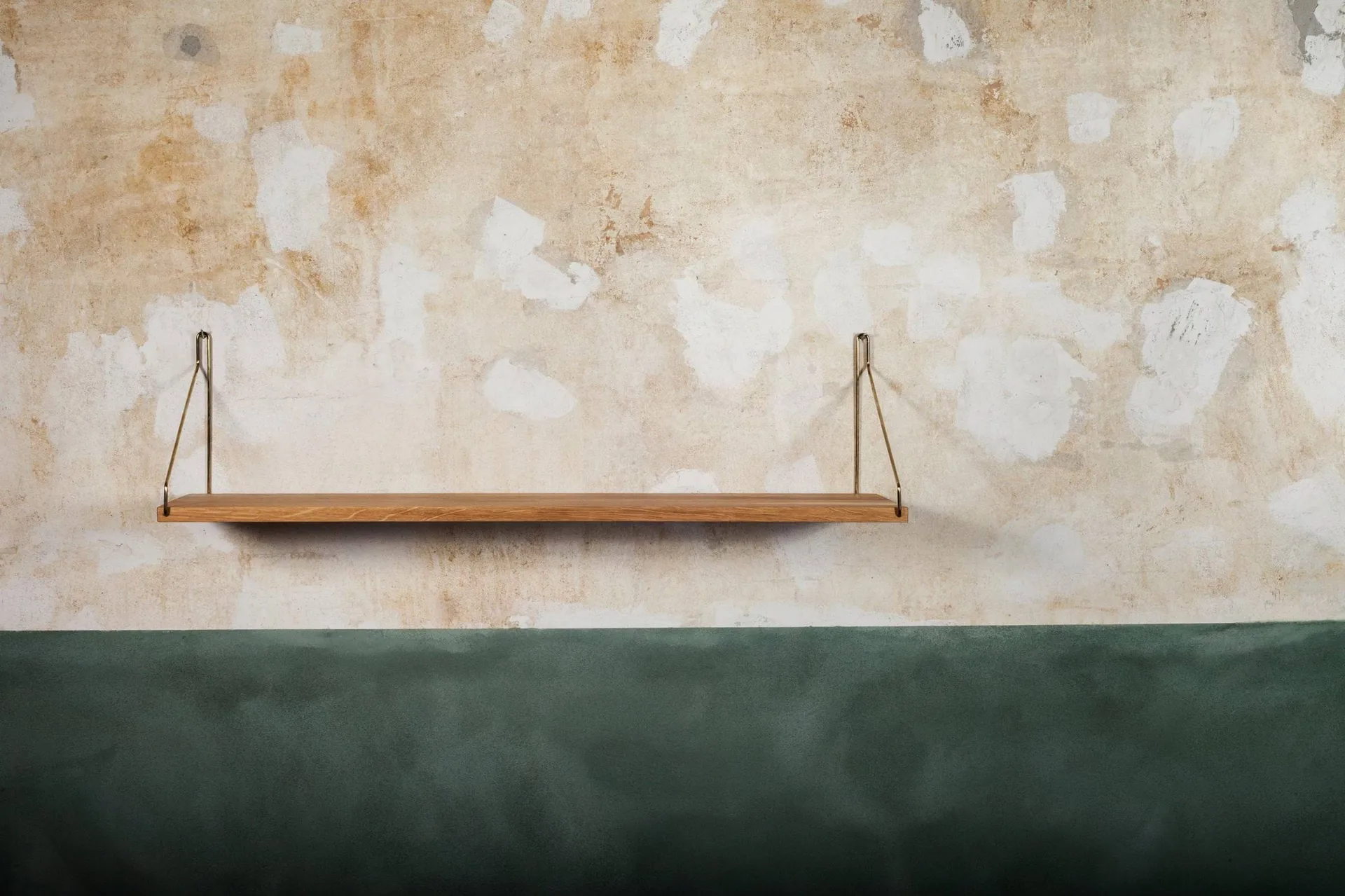 Single Shelf 벽 선반, 오크-황동, 80x20 cm FRAMA