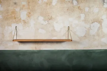 Single Shelf 벽 선반 - 오크-황동, 80x20 cm - FRAMA