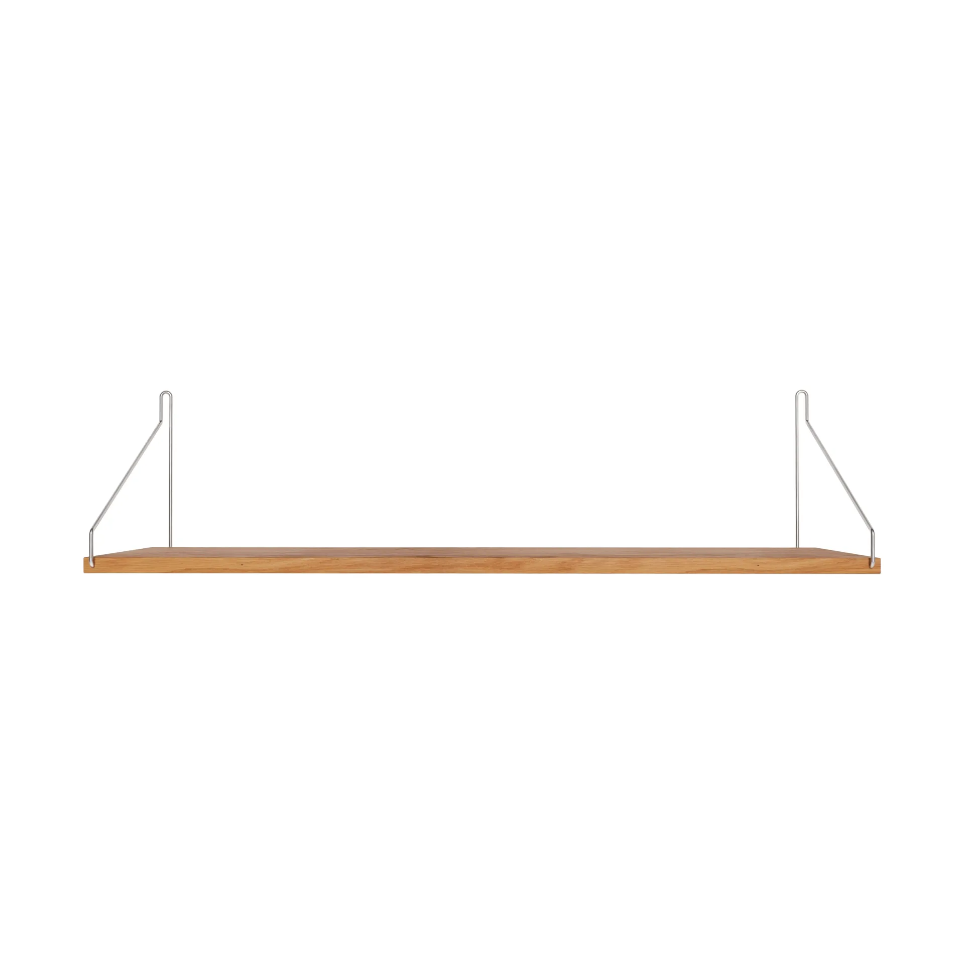Single Shelf 벽 선반, 오크-스테인리스 스틸, 80x20 cm FRAMA