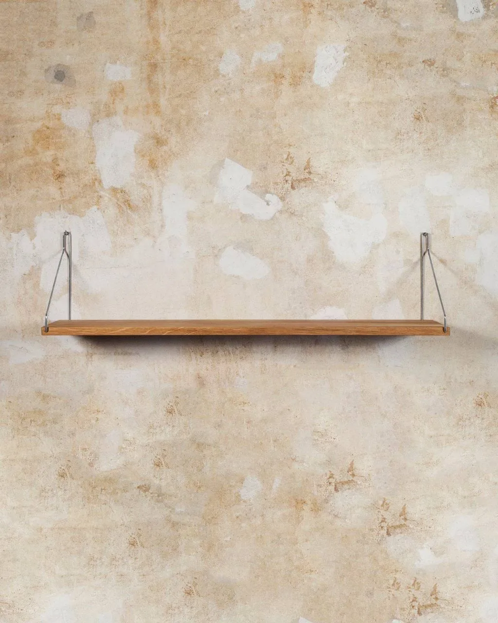 Single Shelf 벽 선반, 오크-스테인리스 스틸, 80x20 cm FRAMA